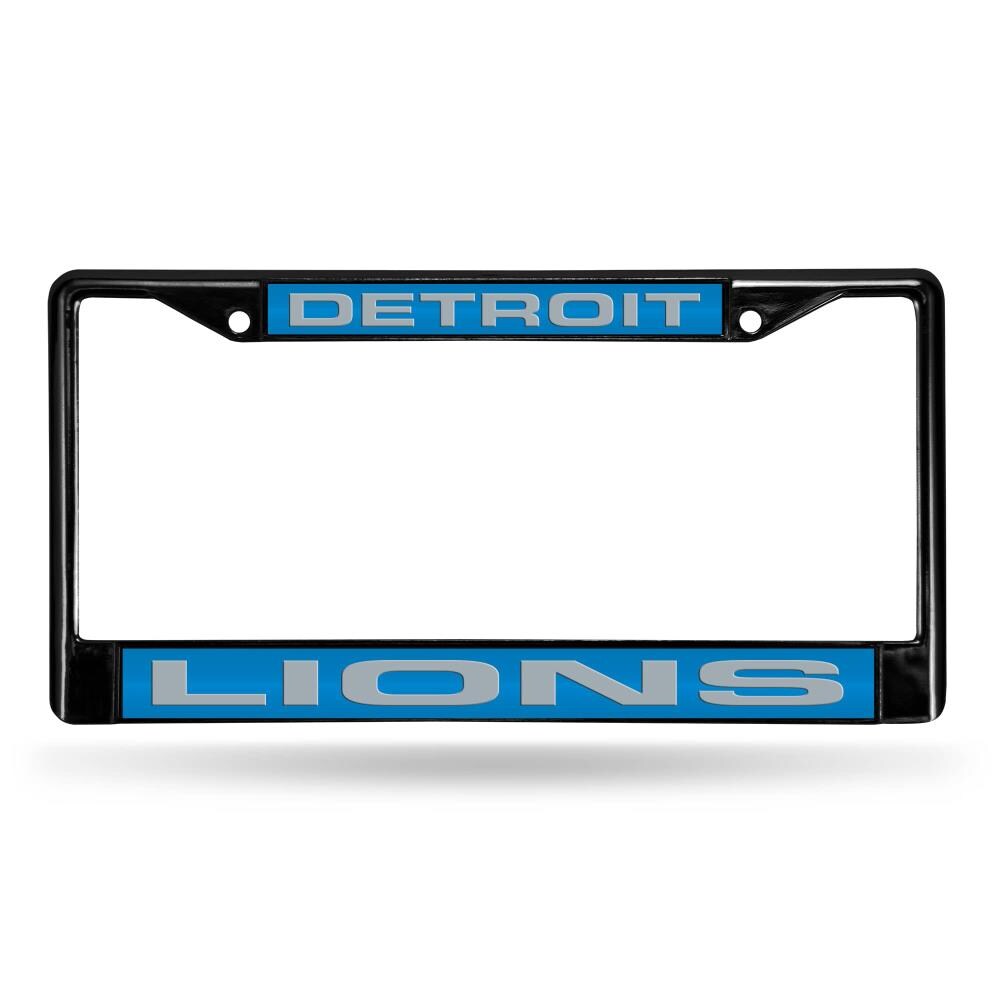 NFL Detroit Lions Blue Laser Cut Chrome License Plate Frame