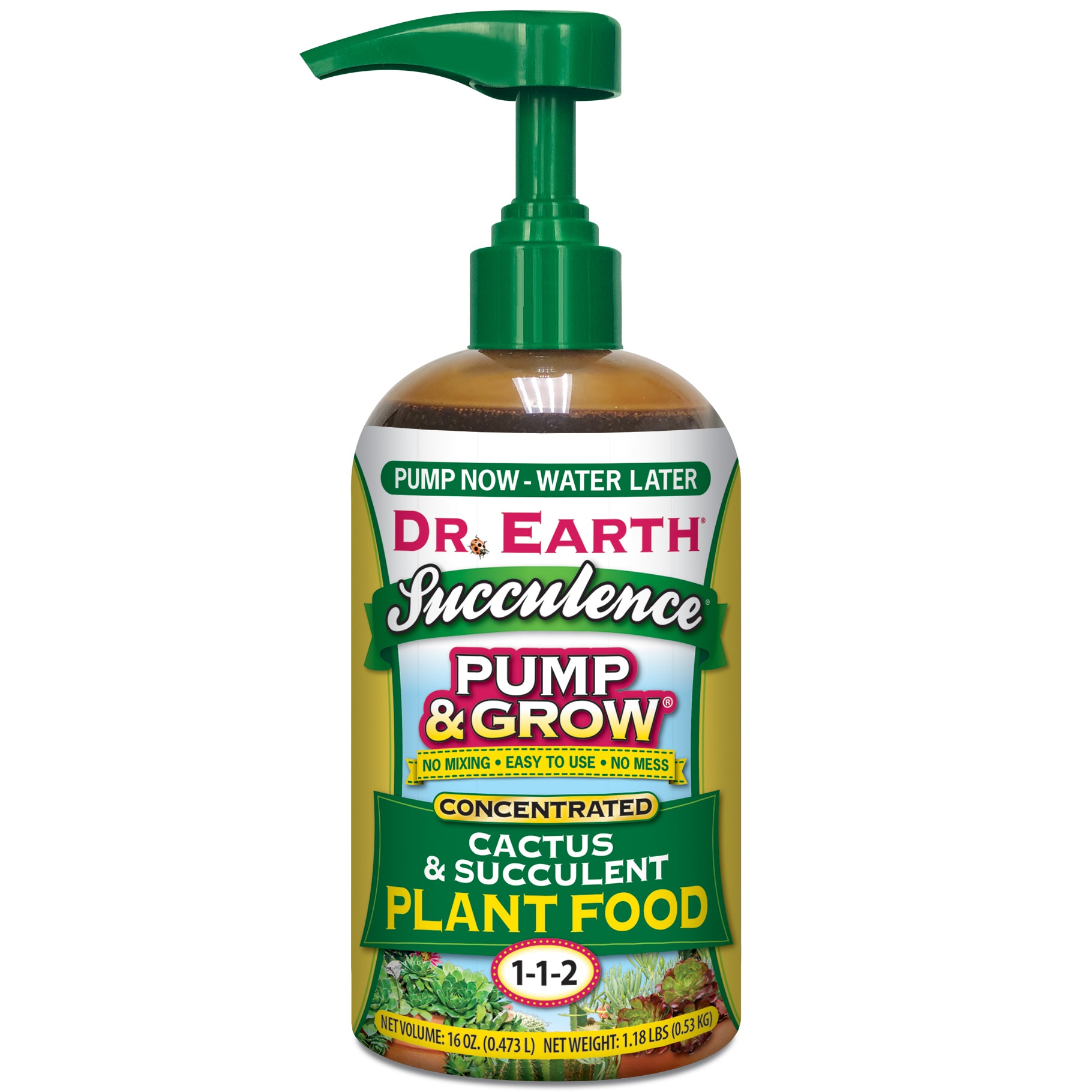 Dr. Earth 1077 Pump and Grow 16-oz 1-1-1 Liquid Cactus Food