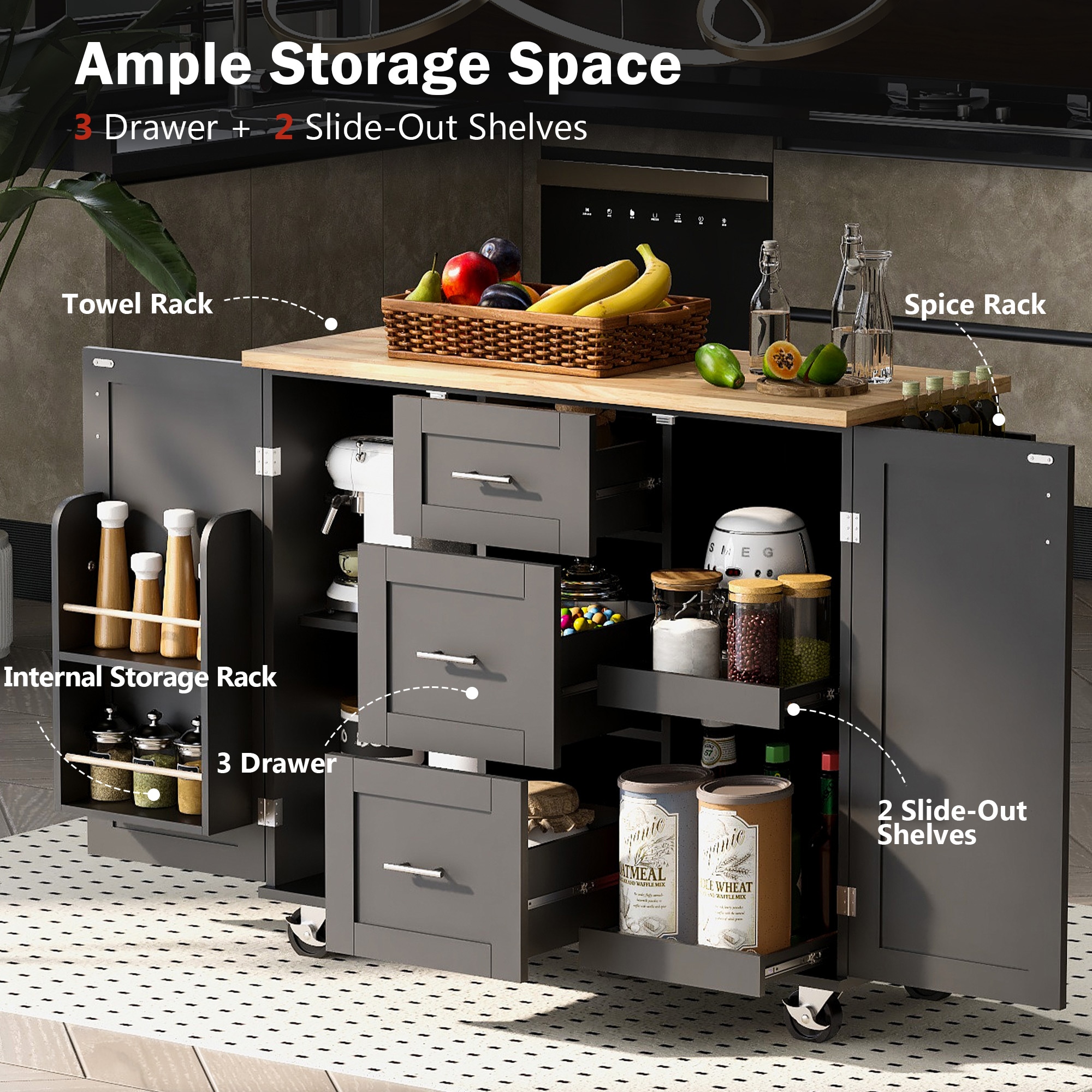 Kahomvis KK-QPO2-1B Kitchen-Furniture - View #7
