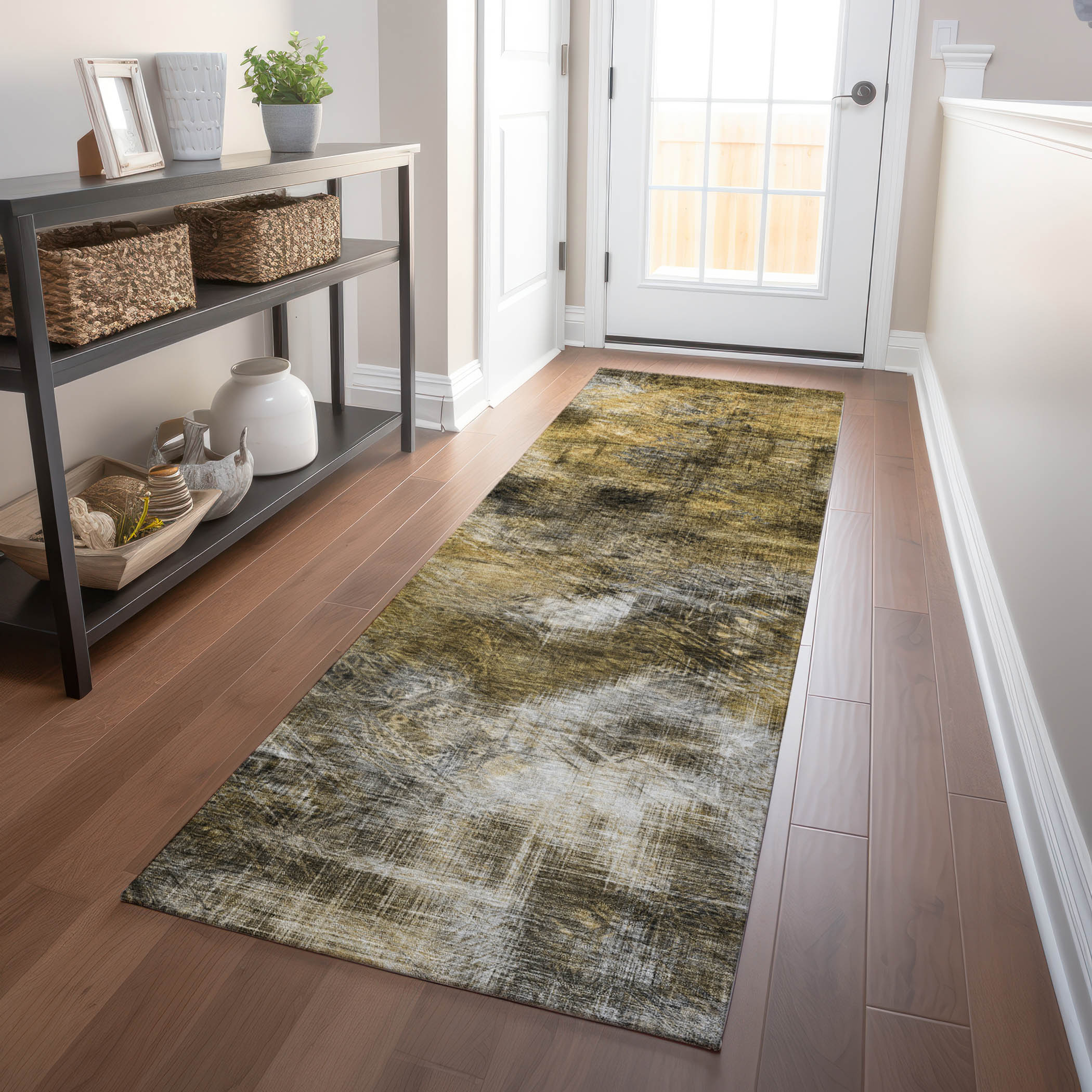 Addison Rugs ACN596MO2X8 Chantille ACN596MO 2 x 7 (ft) Polyester Mocha Rectangular Indoor/Outdoor Abstract Machine washable Runner rug