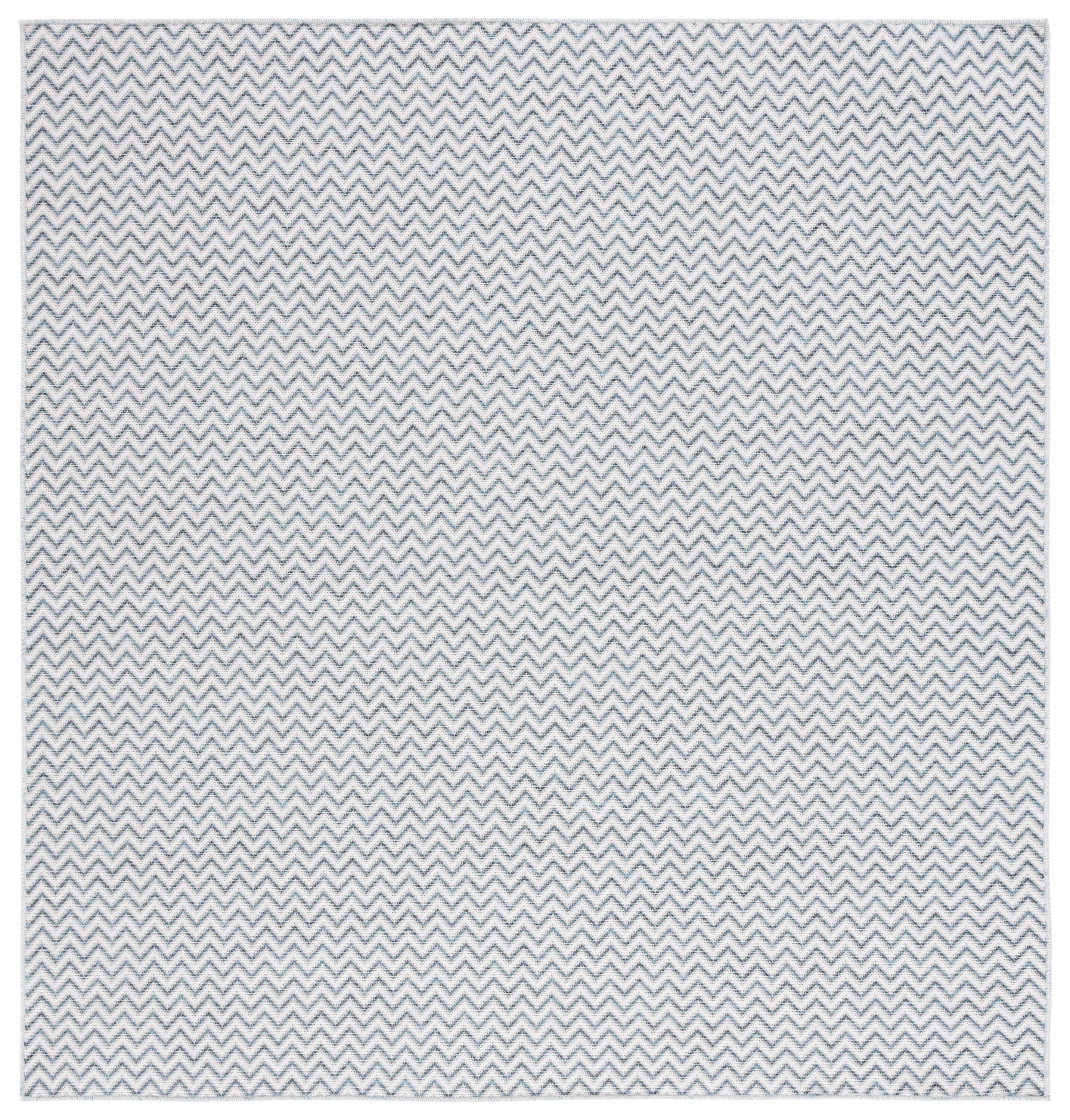 Aqua Ivory Multi Square Indoor Outdoor Area Rug