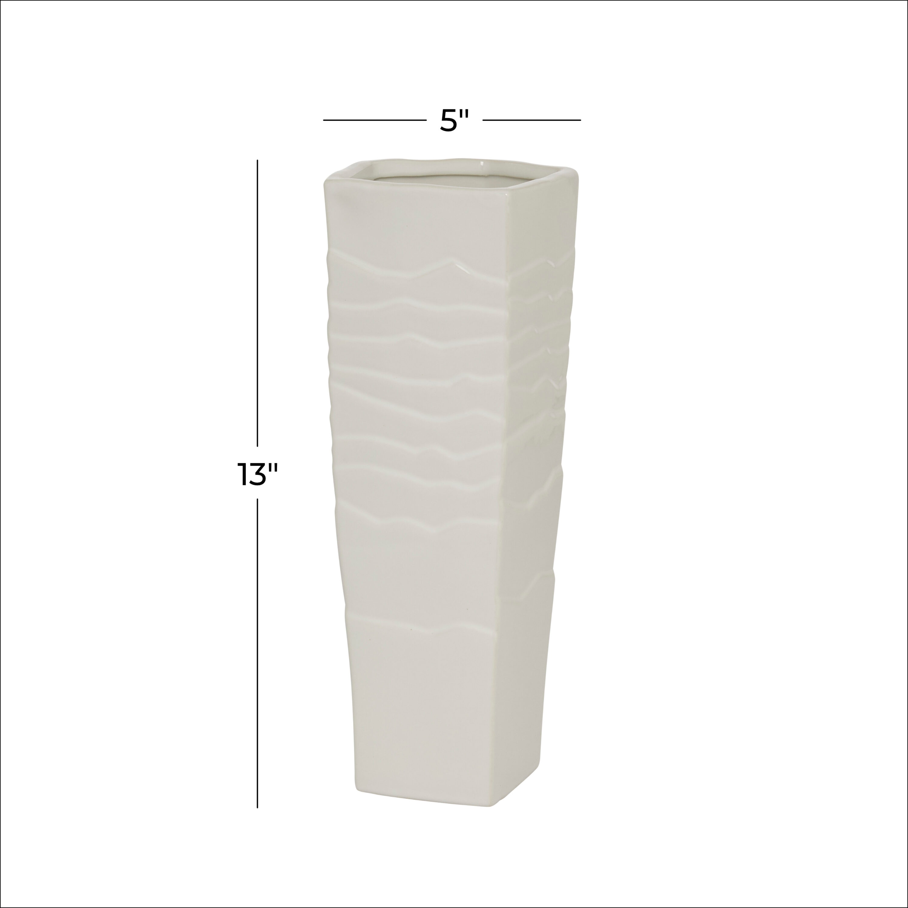 Elegant White Ceramic Decorative Vase 12.7" Tall