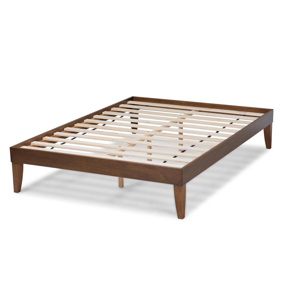 Baxton Studio Lucina Brown Full Wood Platform Bed in the Beds