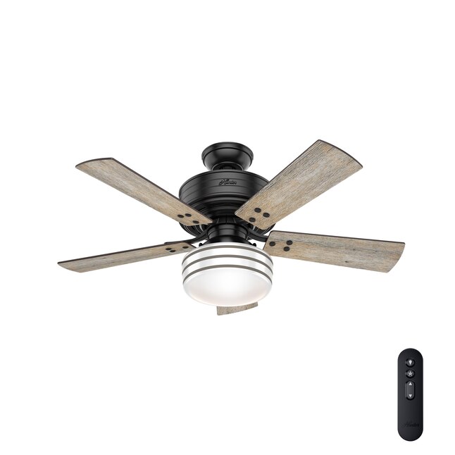 Hunter Cedar Key 44 In Matte Black Led, How To Install Hunter Remote Ceiling Fan With Light