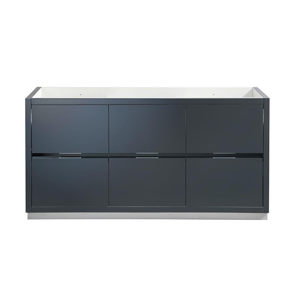 Fresca FCB8460GG Valencia 60-in Dark Slate Gray Bathroom Vanity Base Cabinet without Top