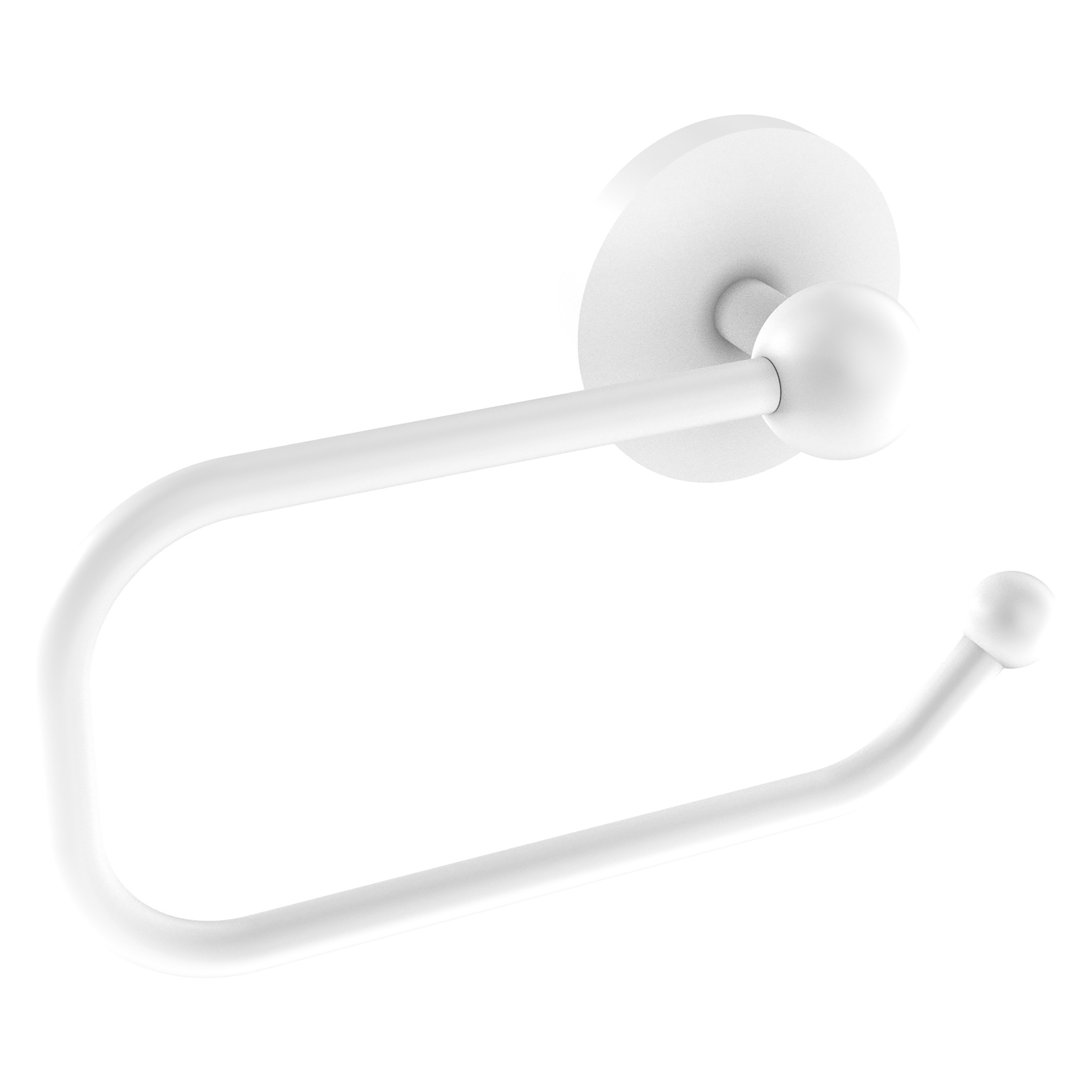Allied Brass P1024E-WHM Prestige Skyline Matte White Wall mount Single post Toilet Paper Holder 1 -Rolls