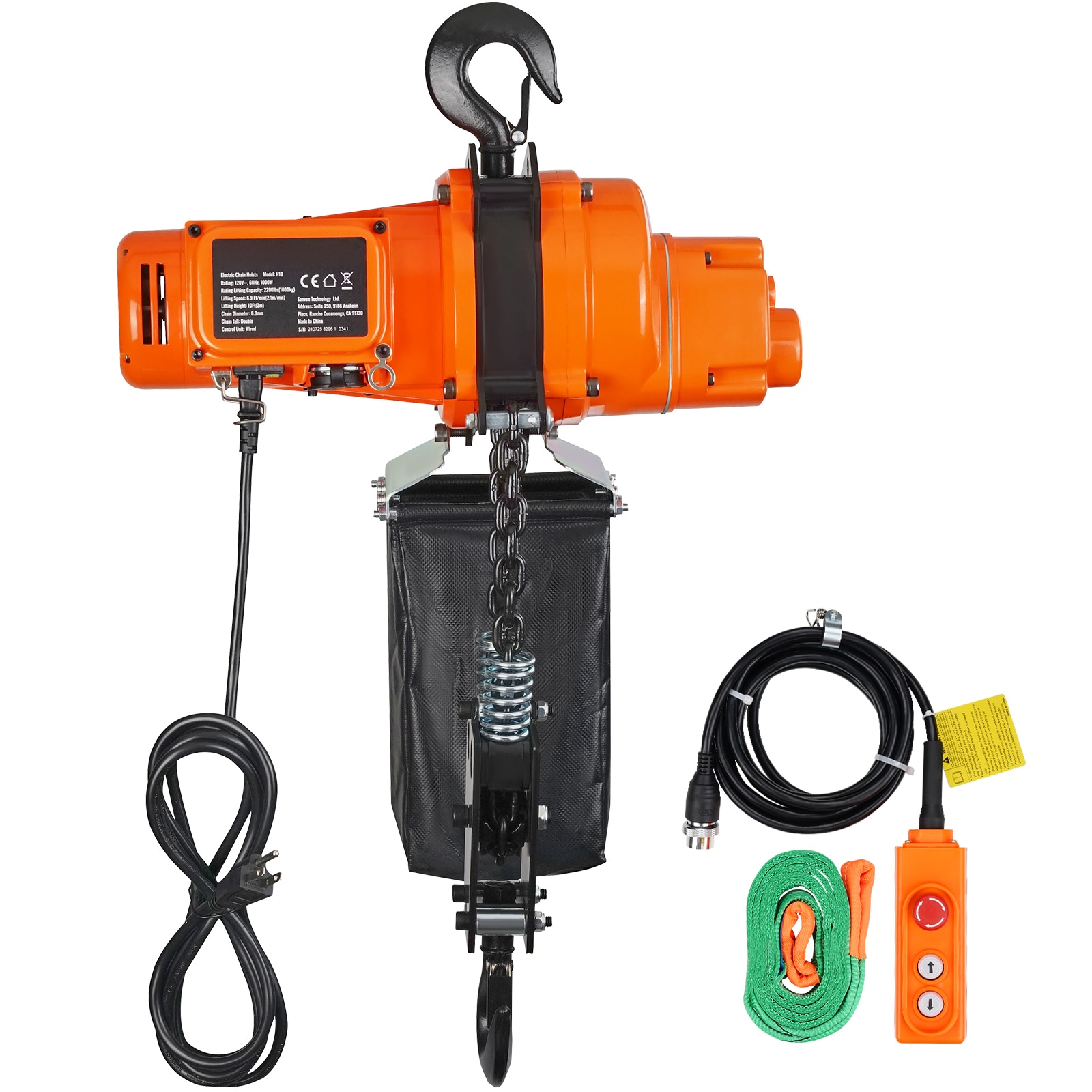 SVOPES Electric Chain Hoist. 2200 lbs Capacity. 10 ft Lift Height. 6.9 ft/min Speed. 120V Single Phase Overhead Crane with Chain and 10 ft Wired Remote for Garage. Workshop. Hotel. and Home Use #SVOPESDDSHLHL10750V1