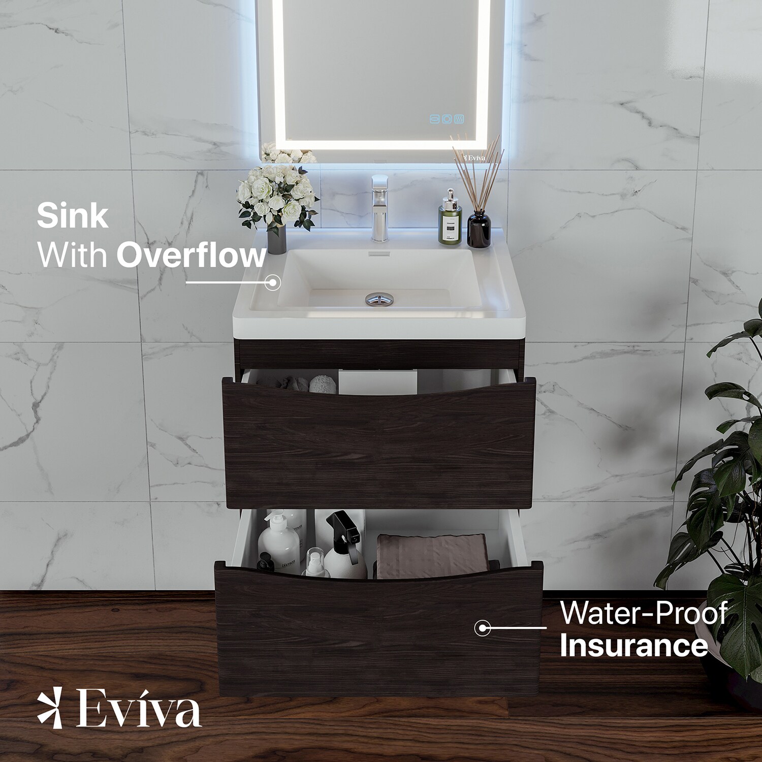 Eviva EVVN600-24CHNT-WM Bath-Vanity-Combo - View #3