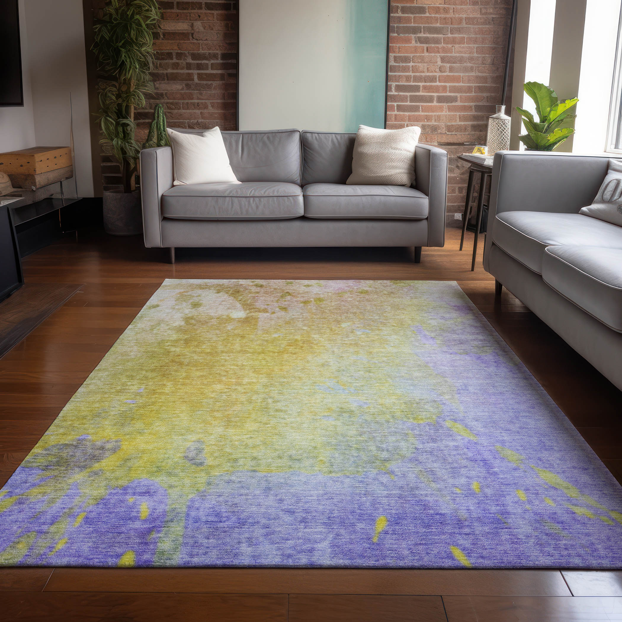 Addison Rugs ACN562WH9X12 Chantille ACN562WH 9 x 12 (ft) Polyester Wheat Rectangular Indoor/Outdoor Abstract Mid-Century Modern Machine washable Area rug