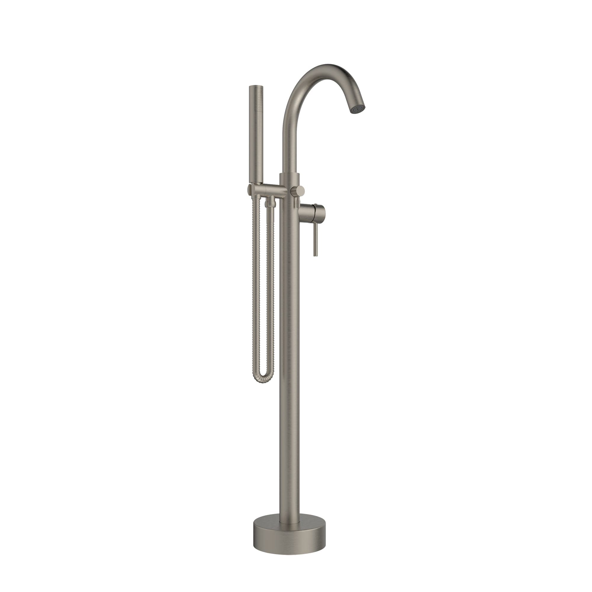 Belanger Delphi Brushed Nickel 1-handle Freestanding High-arc Bathtub Faucet with Hand Shower (Valve Included)