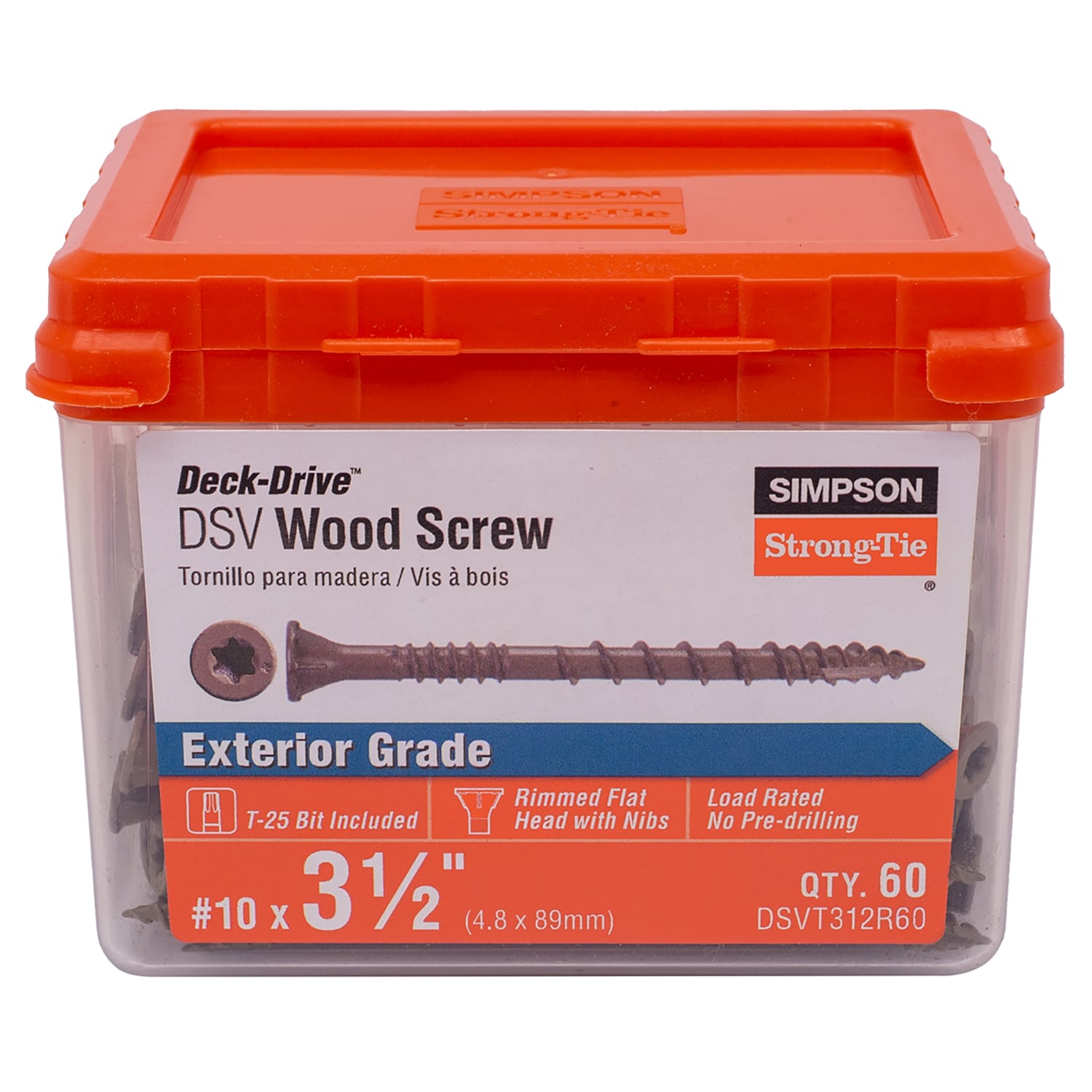 Simpson Strong-Tie #10 x 3-1/2-in Wood To Wood Deck Screws (60-Per 