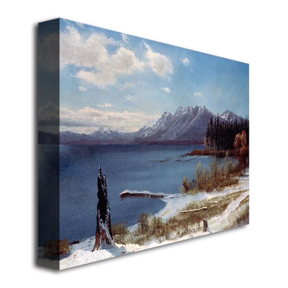 Trademark Fine Art Albert Biersdant Lake Tahoe 16X24 Canvas Art Albert  Biersdant Framed 16-in H x 24-in W Landscape Print on Canvas in the Wall  Art department at