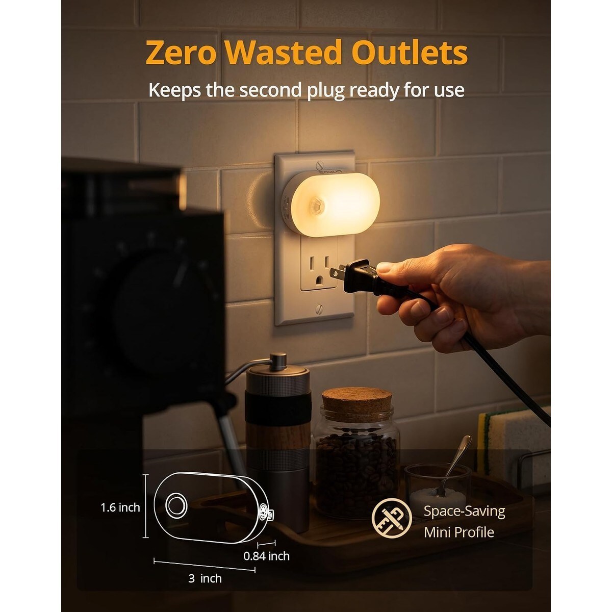 Tradufa 6 Pack Plug-in Motion Sensor Night Light with Dimmable Warm ...