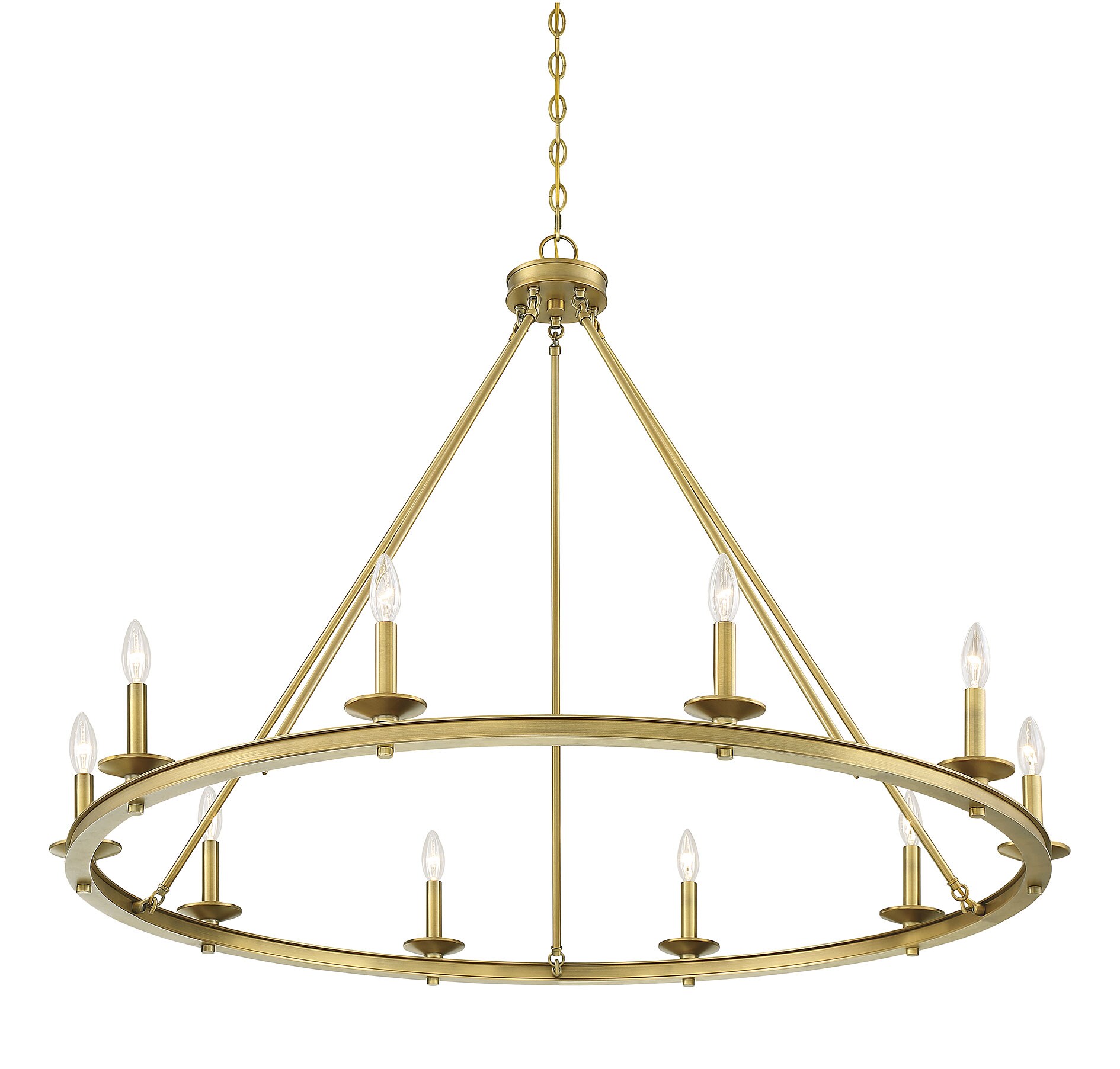 Middleton Warm Brass 10-Light Modern Farmhouse Chandelier