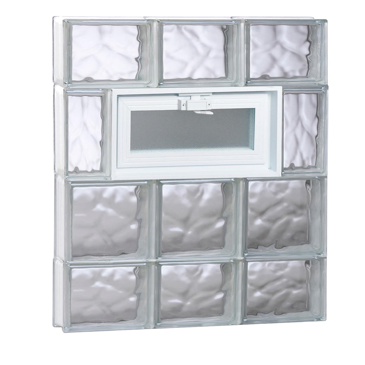 Redi2set Wavy Glass 23 14 In X 27 In Frameless Replacement Vented Glass Block Window In The 1519