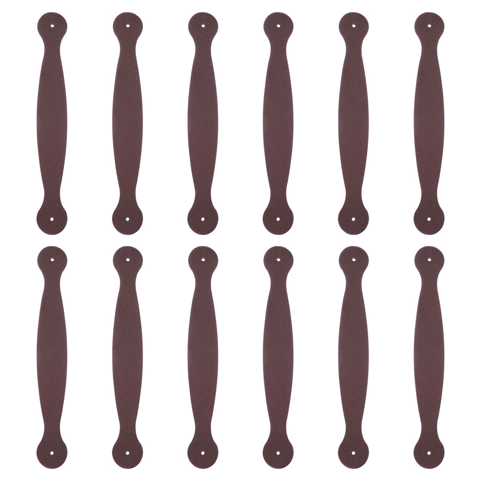 PATIKIL 12pcs Leather Handle 8.5in Leather Drawer Pulls Leather Straps Cabinet Pulls Bulk with 2 Holes for Bags Handbags Phone Case Door Brown