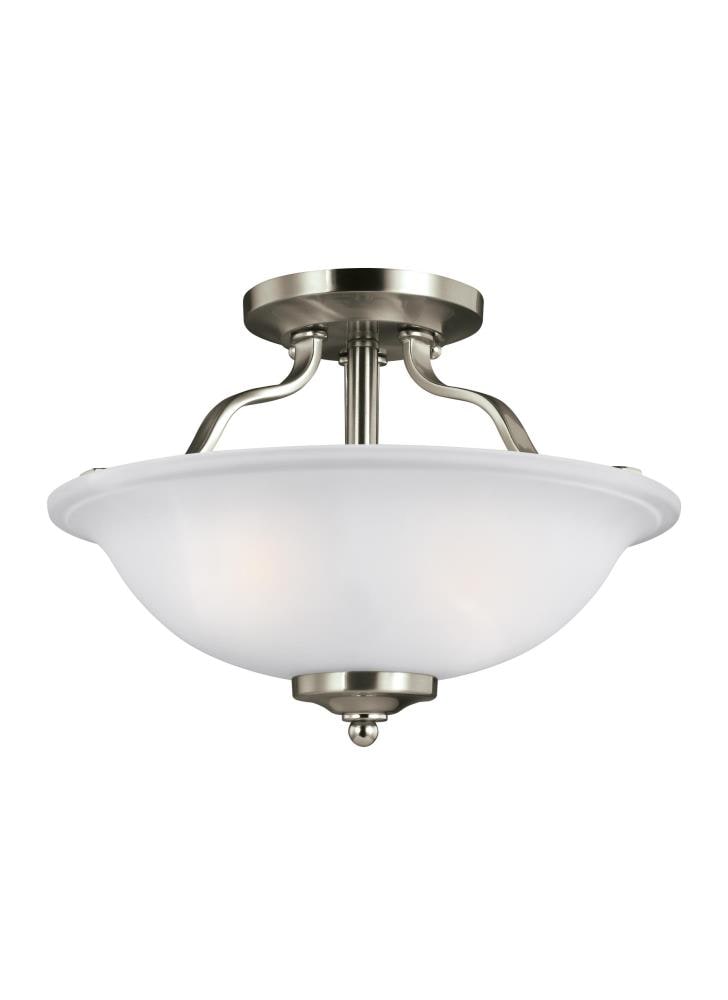 Generation Lighting 7739002-962 Emmons 2.0 -Light 13.0-in Brushed Nickel Semi Flush Mount Light