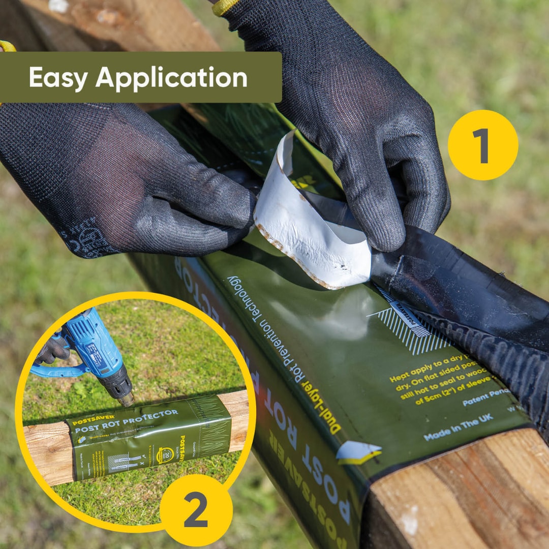 Postsaver Rot Protection Post Sleeve 5.5-in Black/Green Composite Post Sleeve For Wood Fence 10-Pack