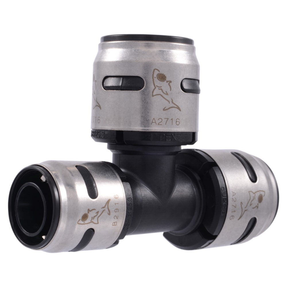 SharkBite K418WP2 EvoPEX 1-in x 3/4-in x 1-in Push-to-Connect Reducing Tee (2-Pack)