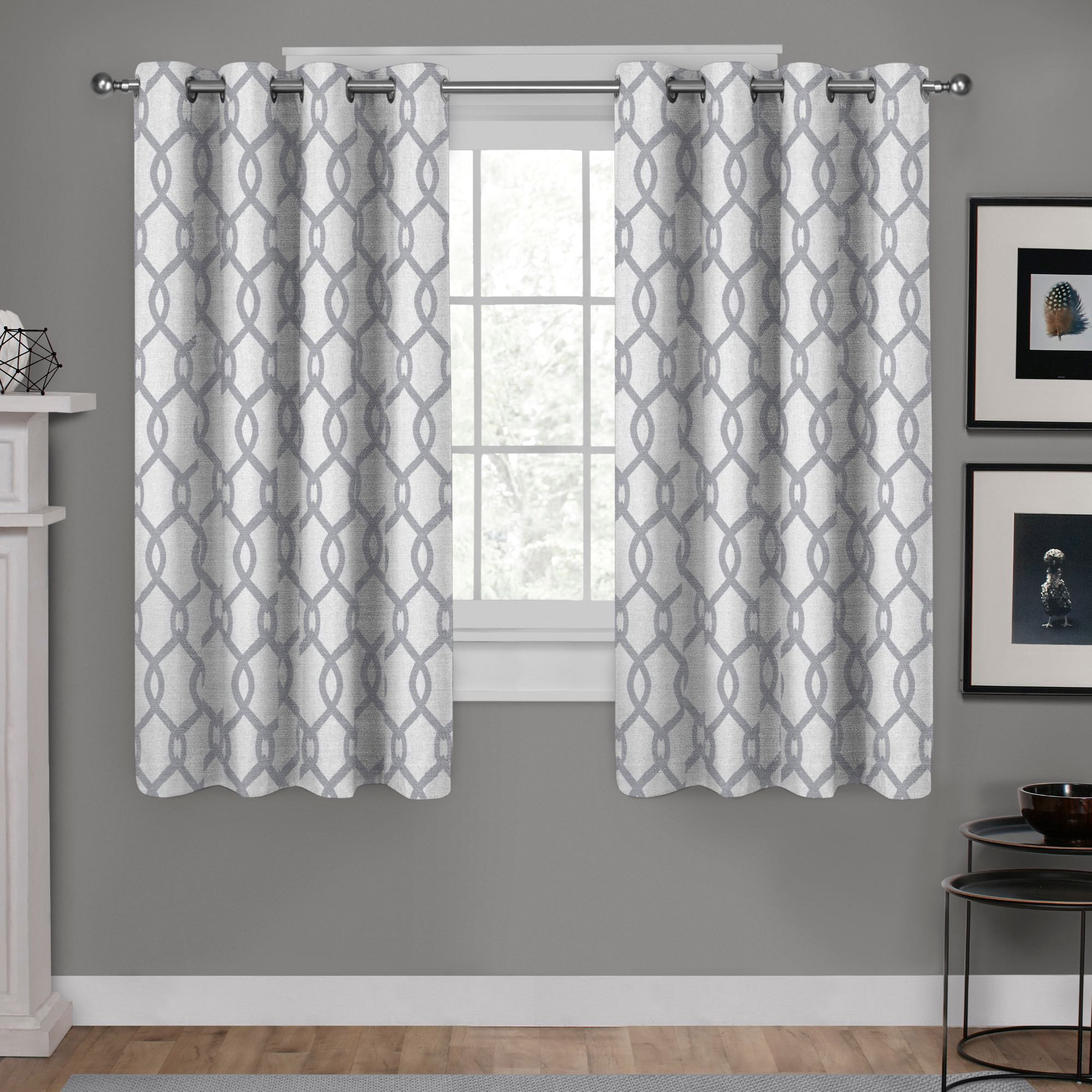 Dove Grey Light-Filtering Linen Blend Grommet Curtain Panel
