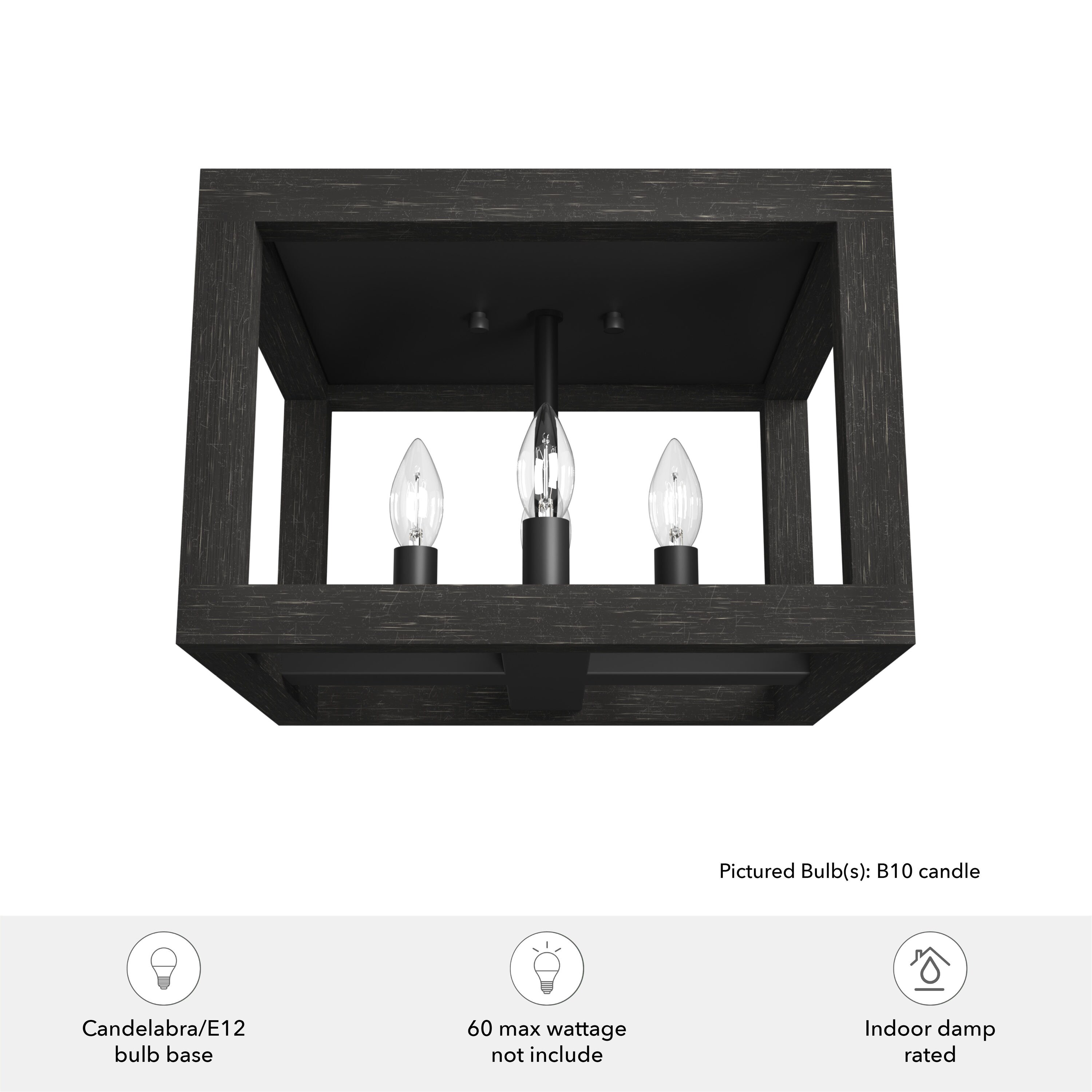 Squire Manor Matte Black 12'' Aluminum LED Flush Mount Ceiling Light