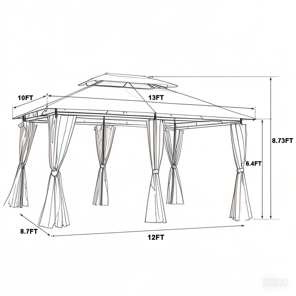 Forclover USTE-212732KAK Wood-Resin-Gazebos - View #6