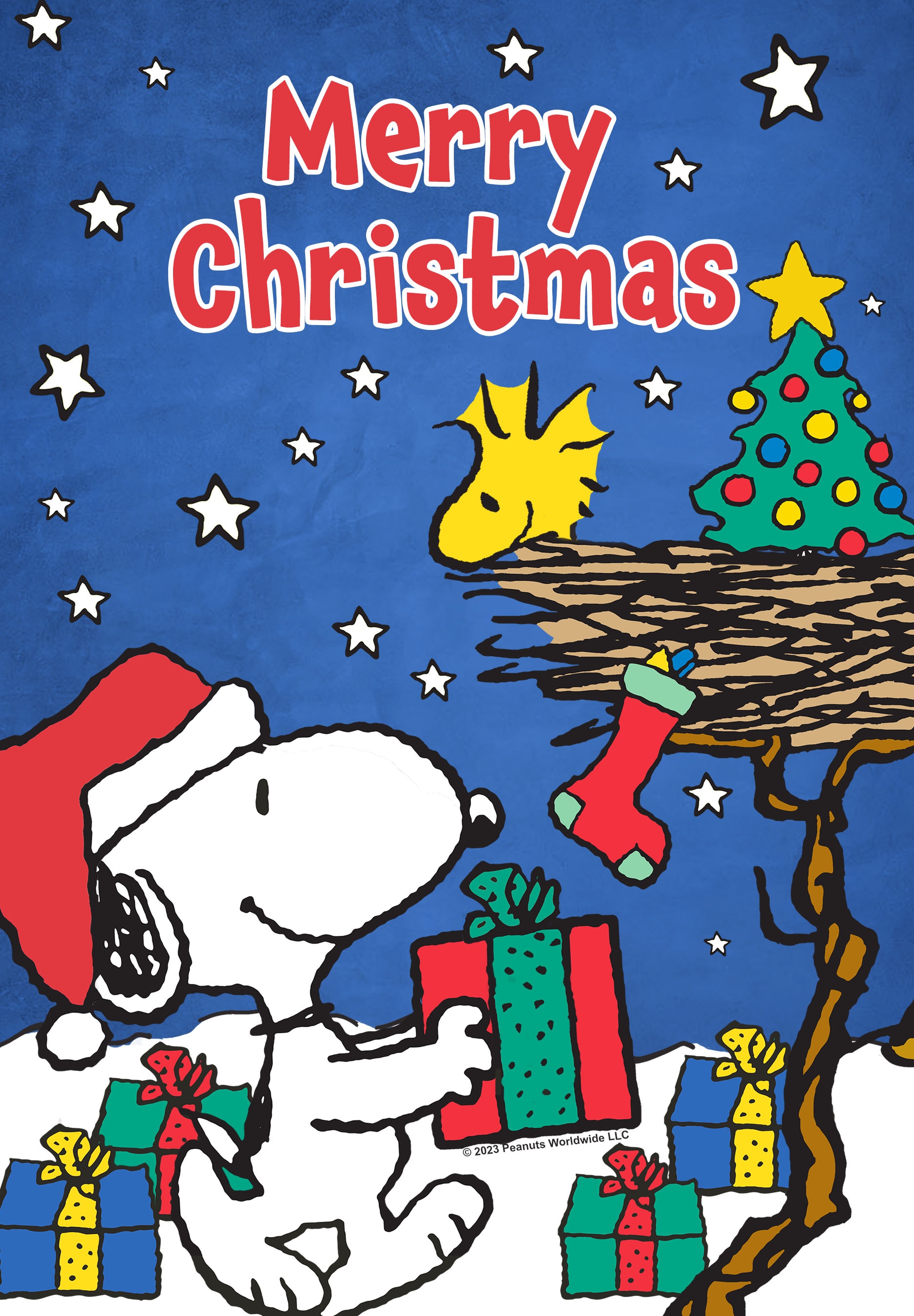 Peanuts 10-1253-51F-01 1.04-ft W x 1.5-ft H Christmas Garden flag