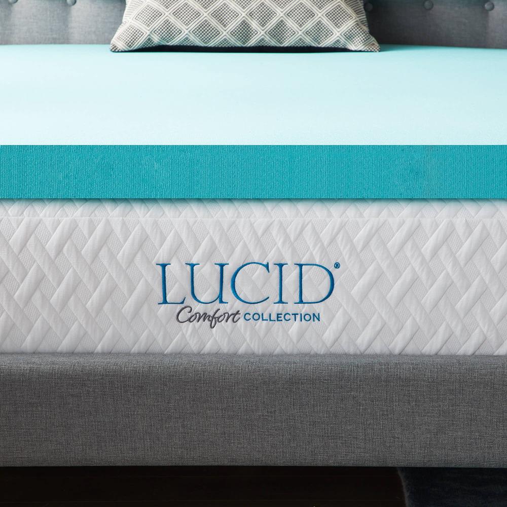 LUCID Comfort Collection 4-in D Memory Foam Queen Mattress Topper