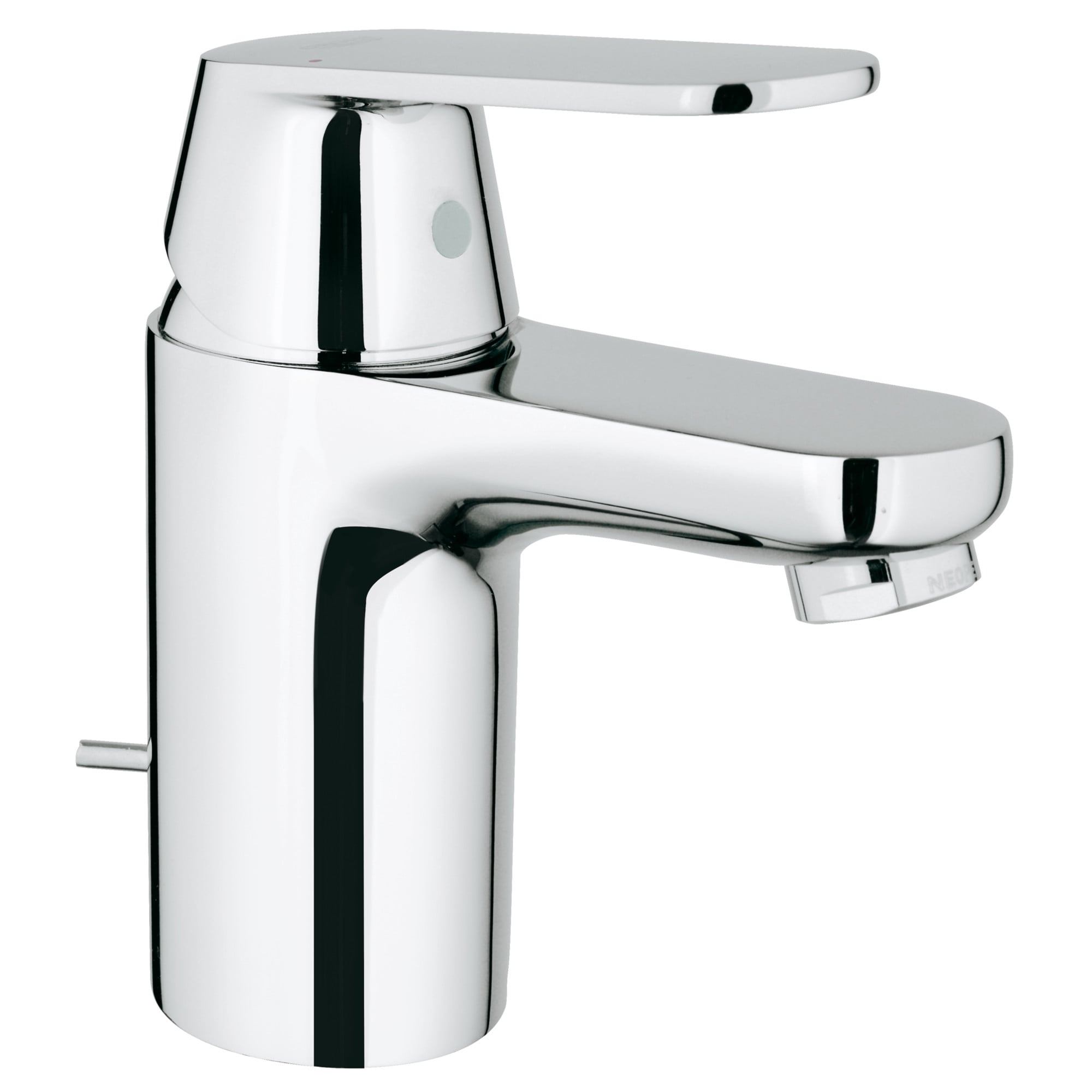 GROHE 3287500A Starlight Chrome Single hole 1-handle WaterSense Low-arc Residential Handle Bathroom Sink Faucet with Drain