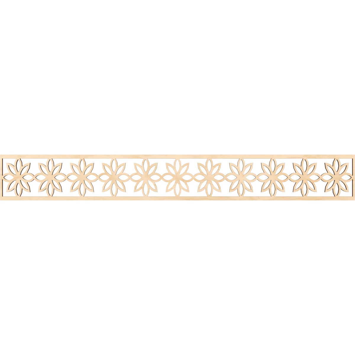 Ekena Millwork MLDA06X46DASBI Daisy Fretwork Flat Trim 6-in x 3.86-ft Birch Brown Unfinished 2156076 Pierced Wall Panel Moulding