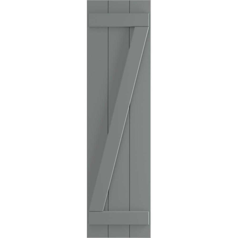 Ekena Millwork TFP102BBF16X069CH True Fit 16.125-in W x 69-in H Ocean Swell Farmhouse Z-bar Exterior Shutters (2-Pack)