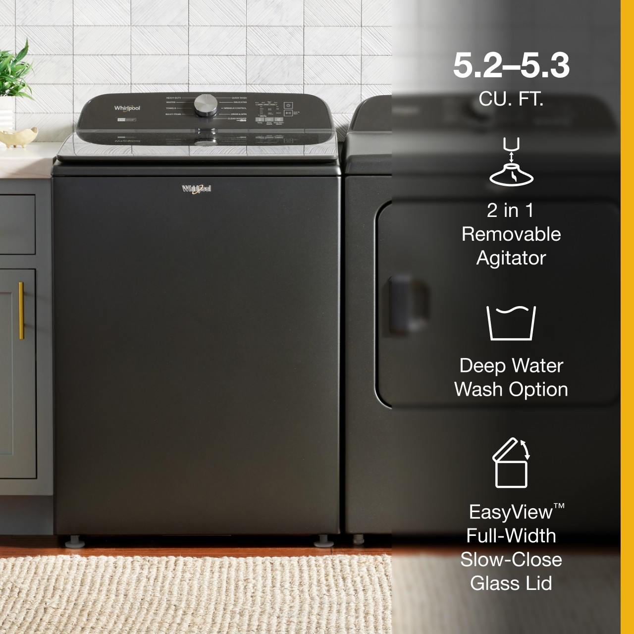 black whirlpool washer