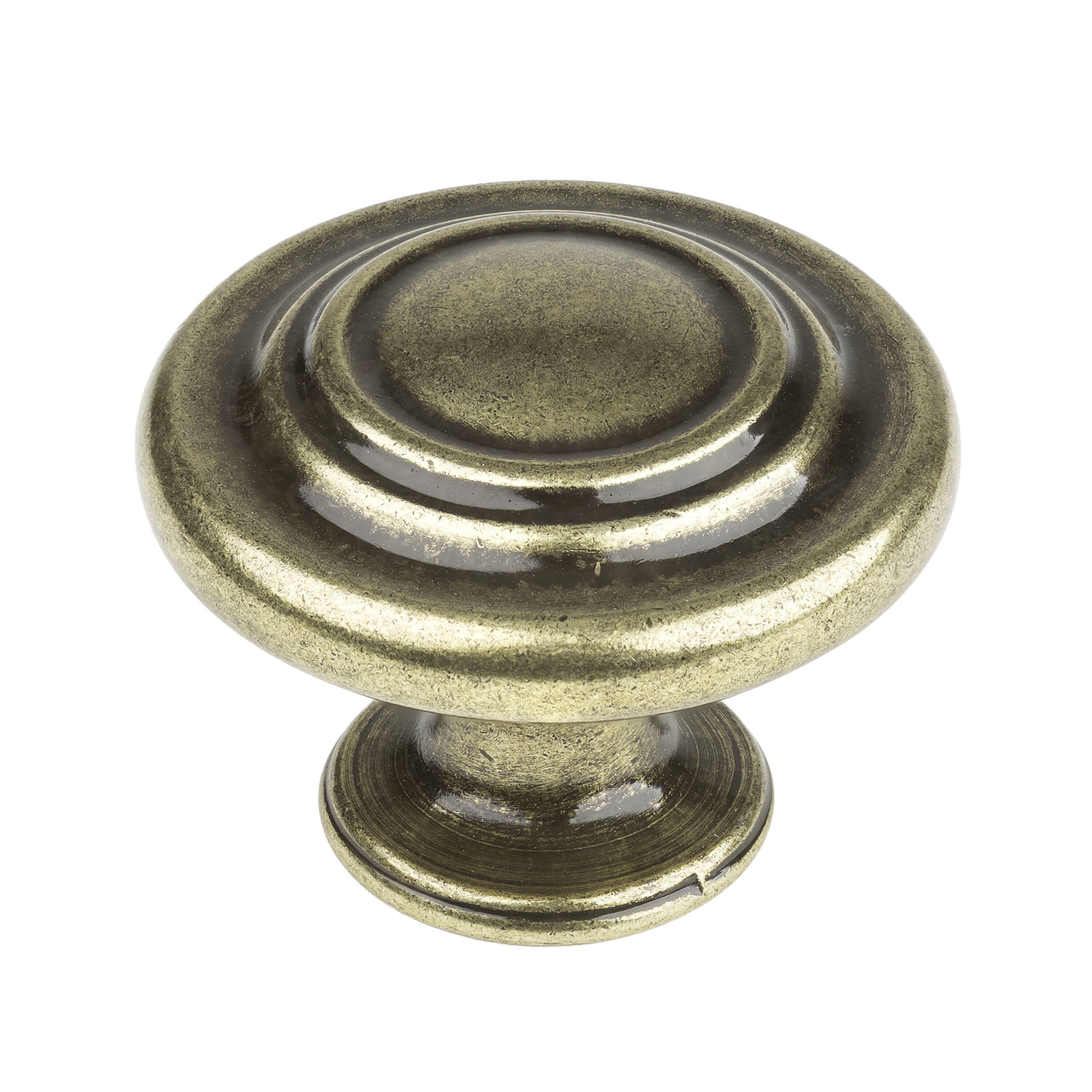 Harper Hayes Meaghan 1-5/16-in Tumbled Antique Brass Round Traditional Cabinet Knob