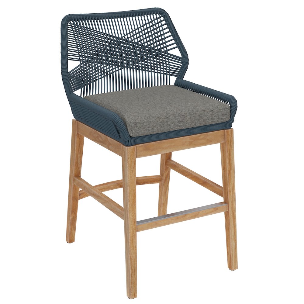 Modway BG3811053 Wellspring Outdoor Patio Teak and Rope Counter Stool
