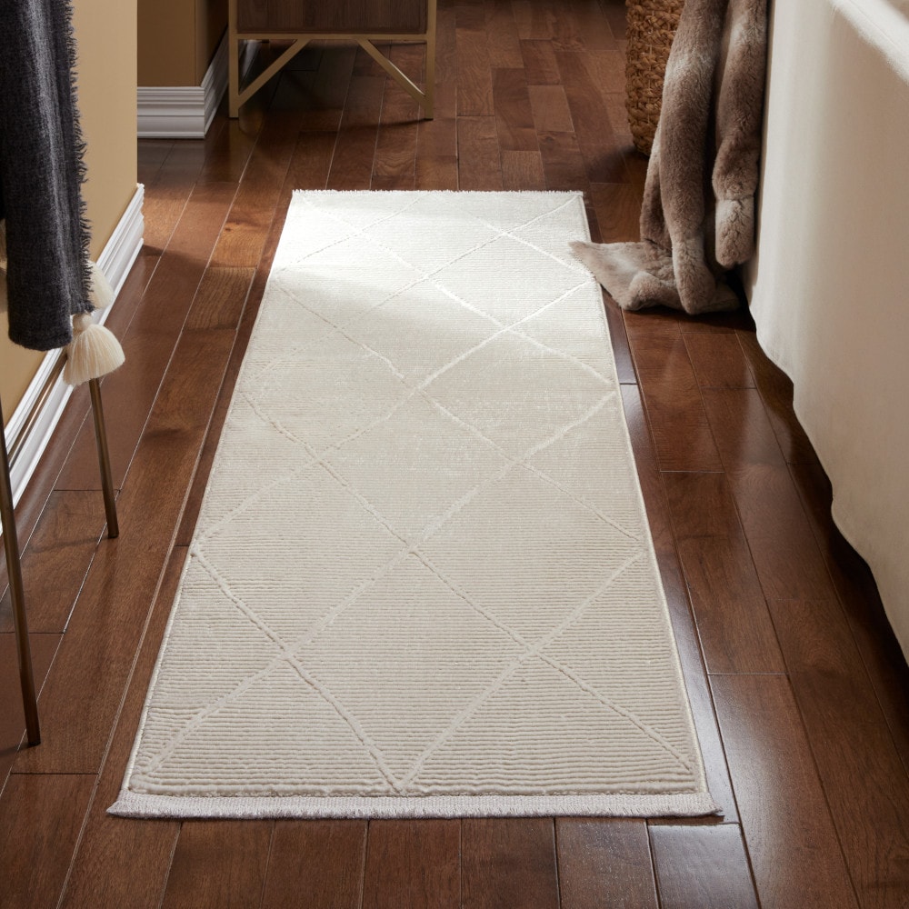 Town & Country Living 4-36408-100 Tretta 2 x 7 (ft) Loomed Polyester Ivory Rectangular Indoor Geometric Runner rug