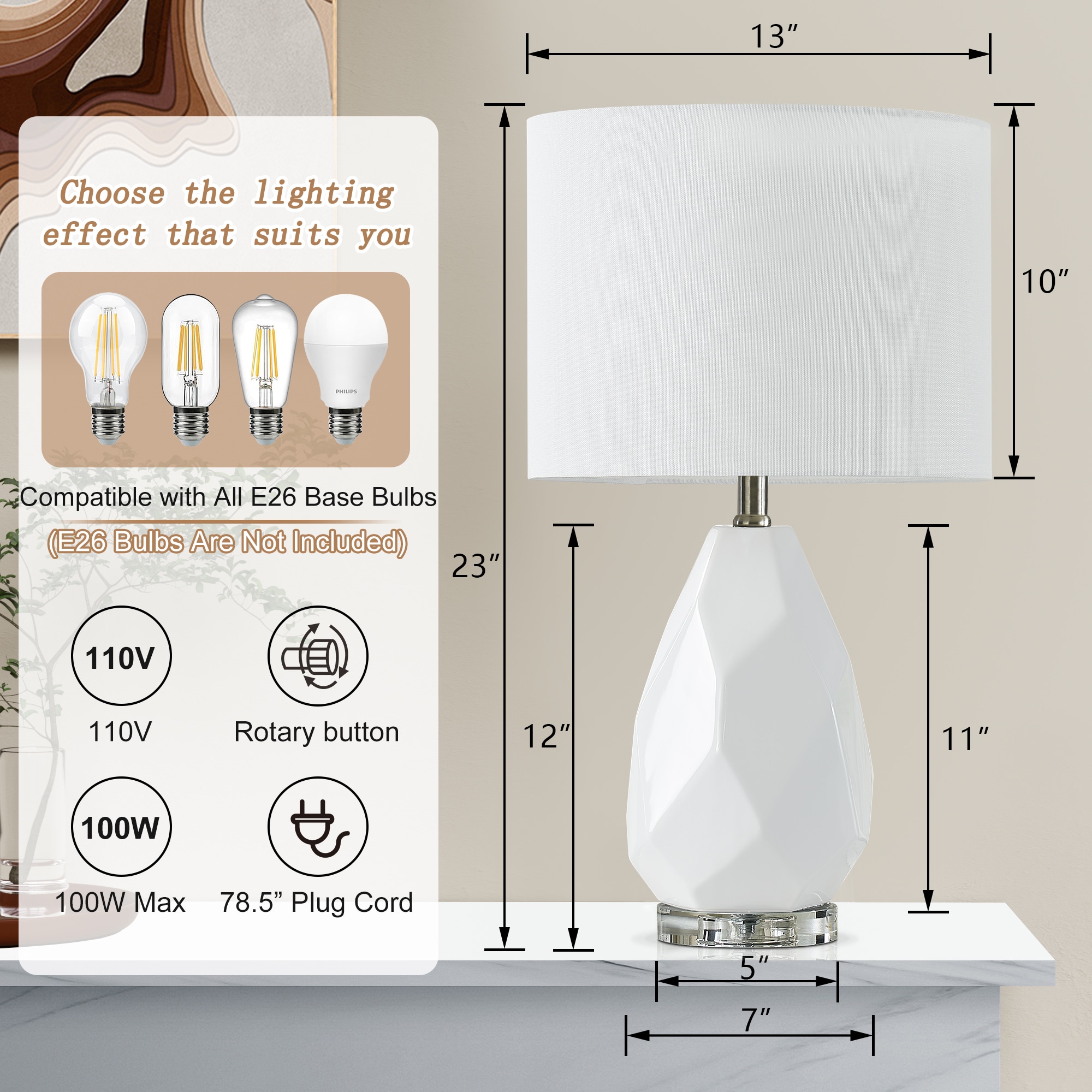 Maxax T258-WH-S Table-Lamps - View #5