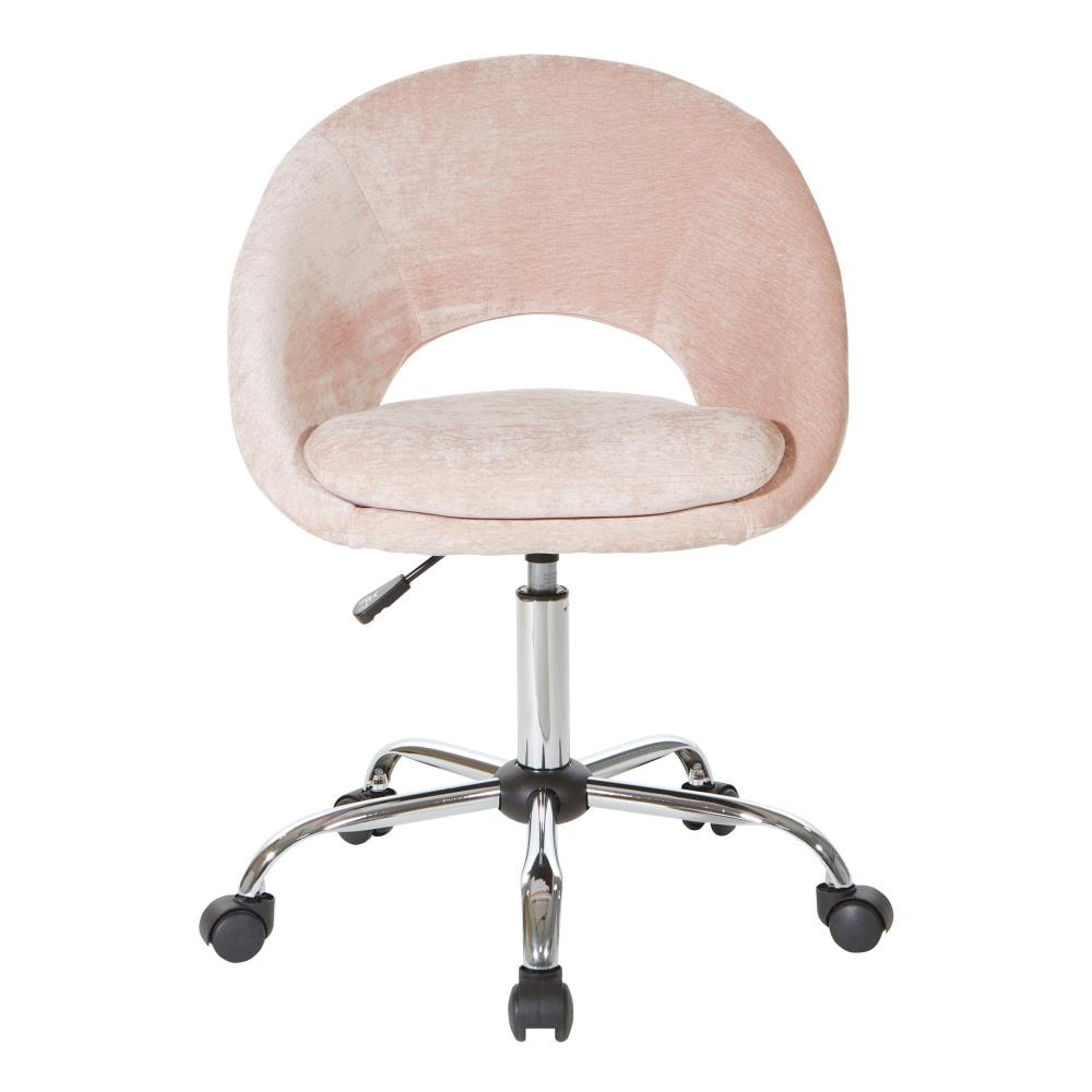 Blush Chrome Adjustable Swivel Office Chair with Padded Seat