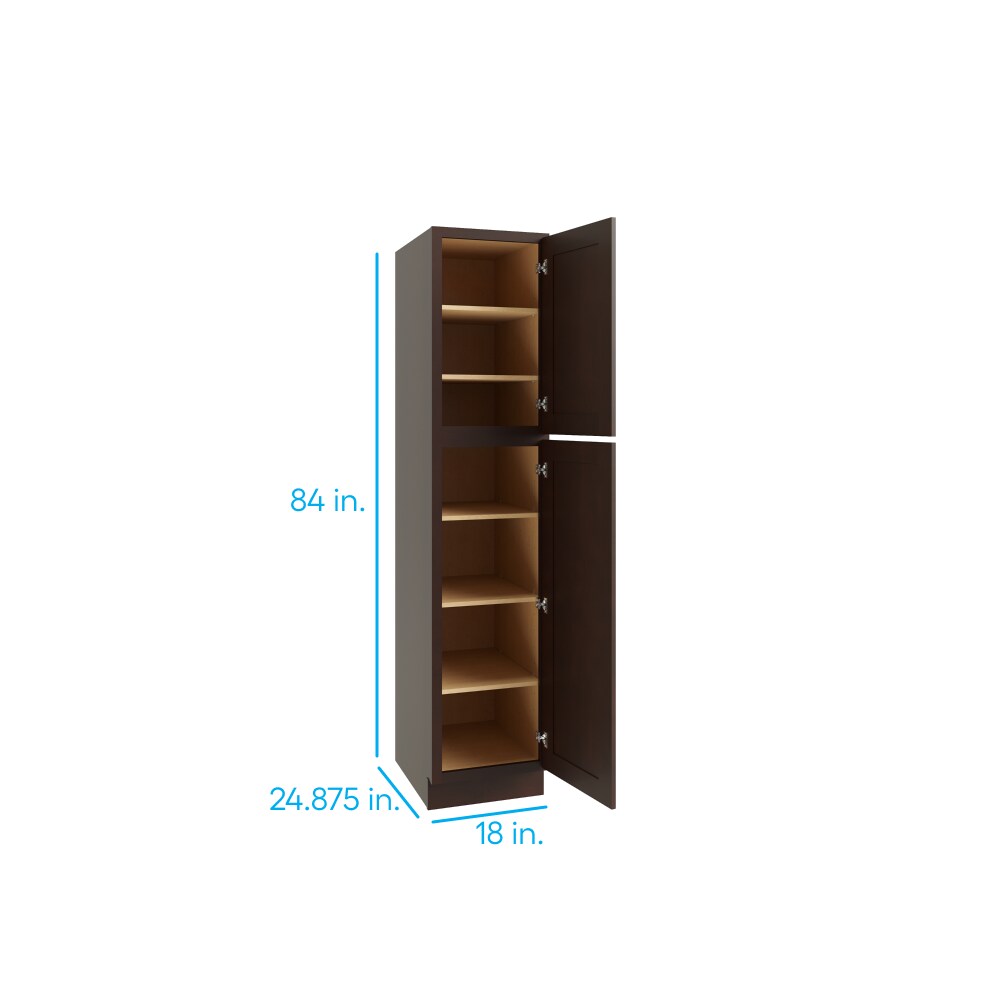 RELIABILT 18-in W x 84-in H Wood Brown Freestanding Utility Storage Cabinet