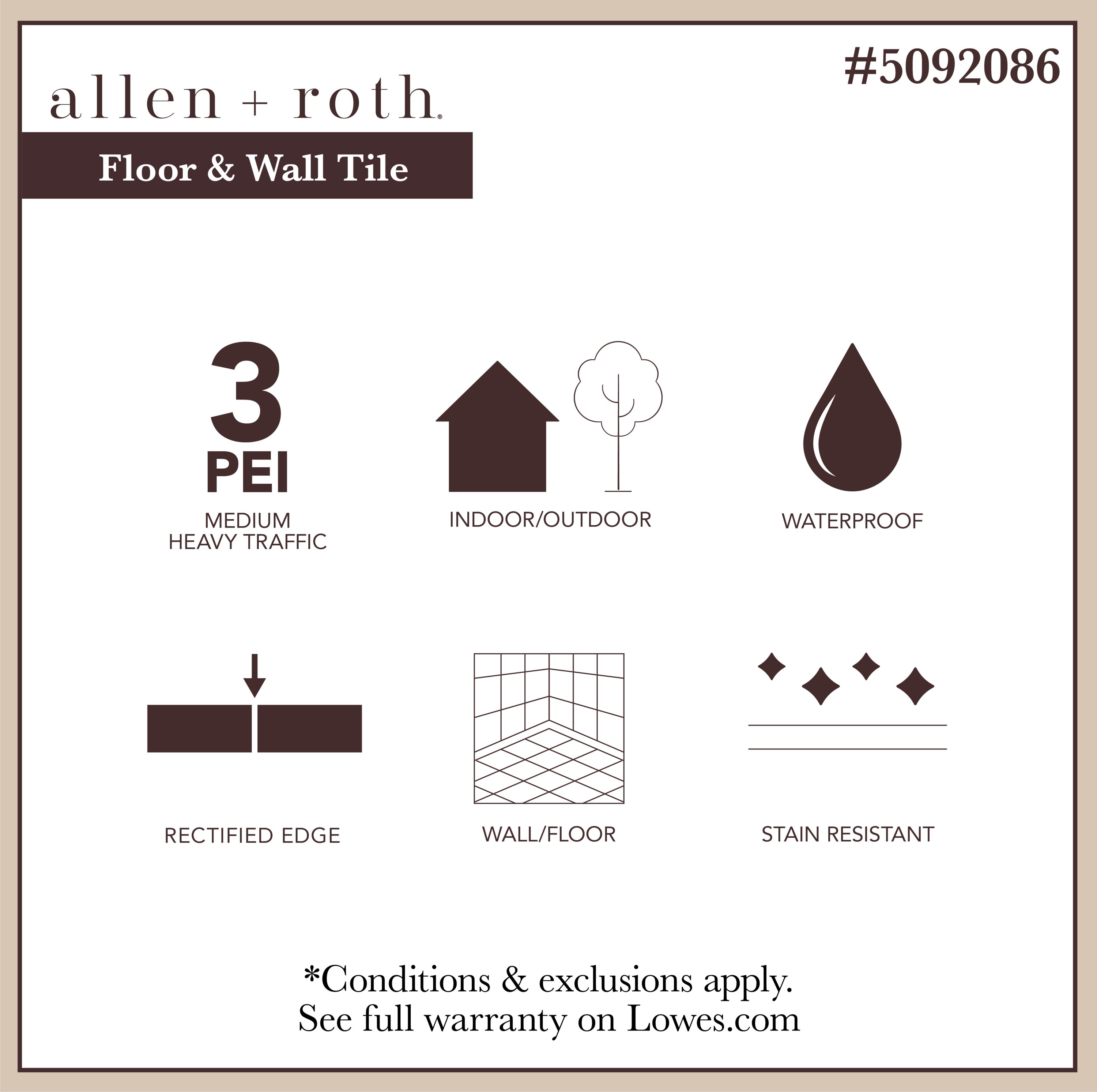 allen + roth Arabescato White 3-in x 12-in Polished Porcelain Marble Look Floor and Wall Tile (0.22-sq. ft/ Piece)