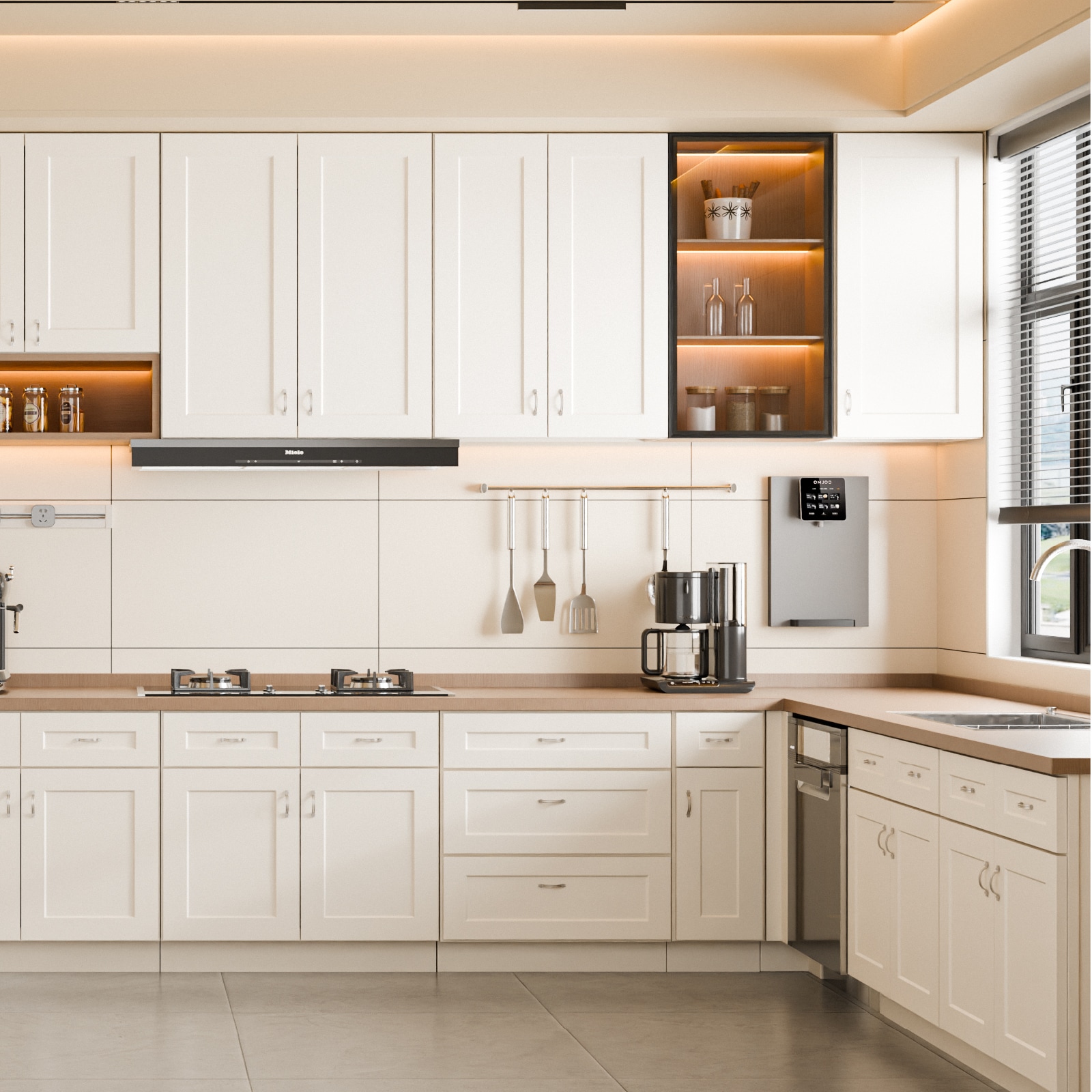 Boho Havens White Shaker Solid Wood Wall Cabinet with Soft Close Doors ...