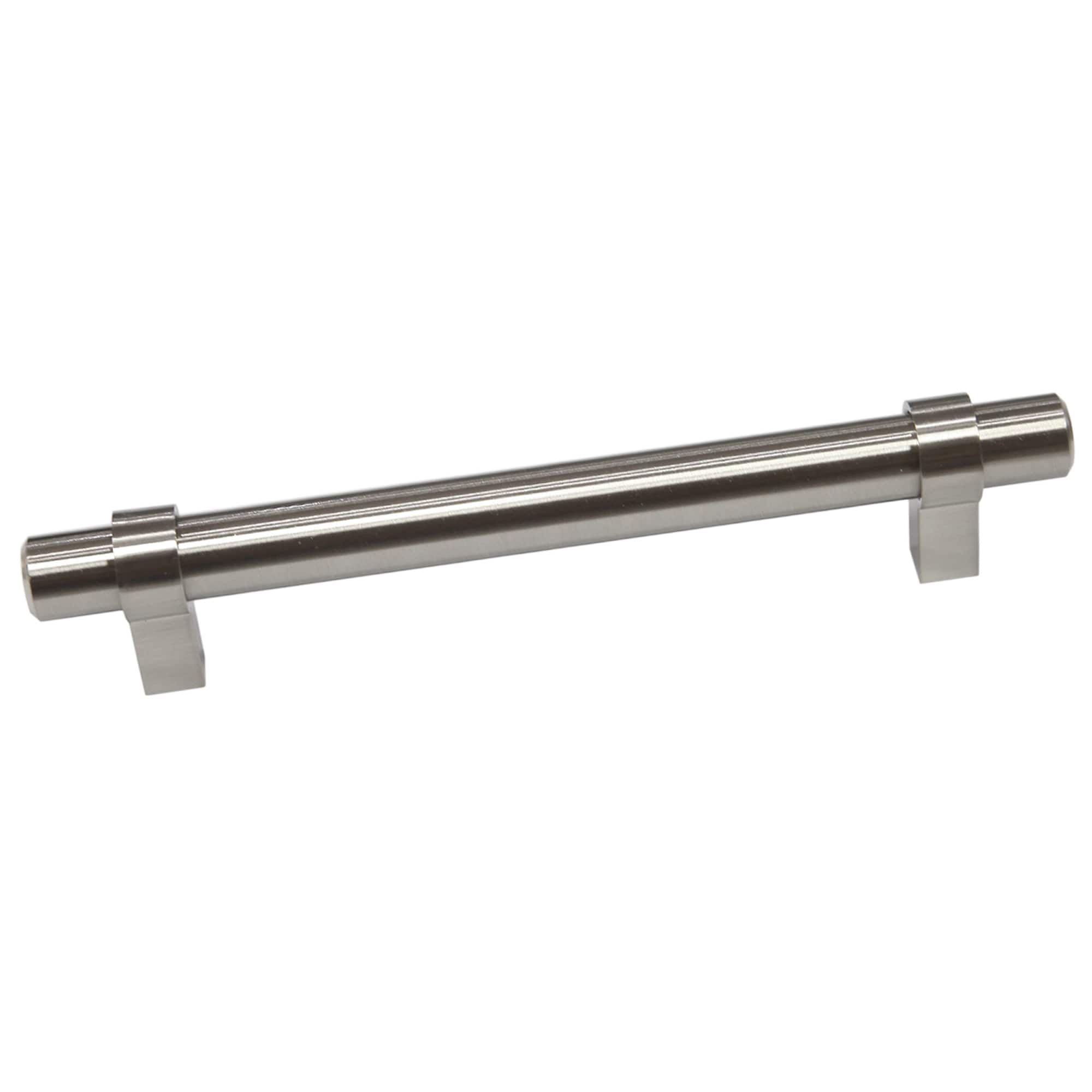 Design House 189423-SN Emery 5-1/16-in , 128mm Center to Center Satin Nickel Dual Mount Cylindrical Handle 5 -Pack