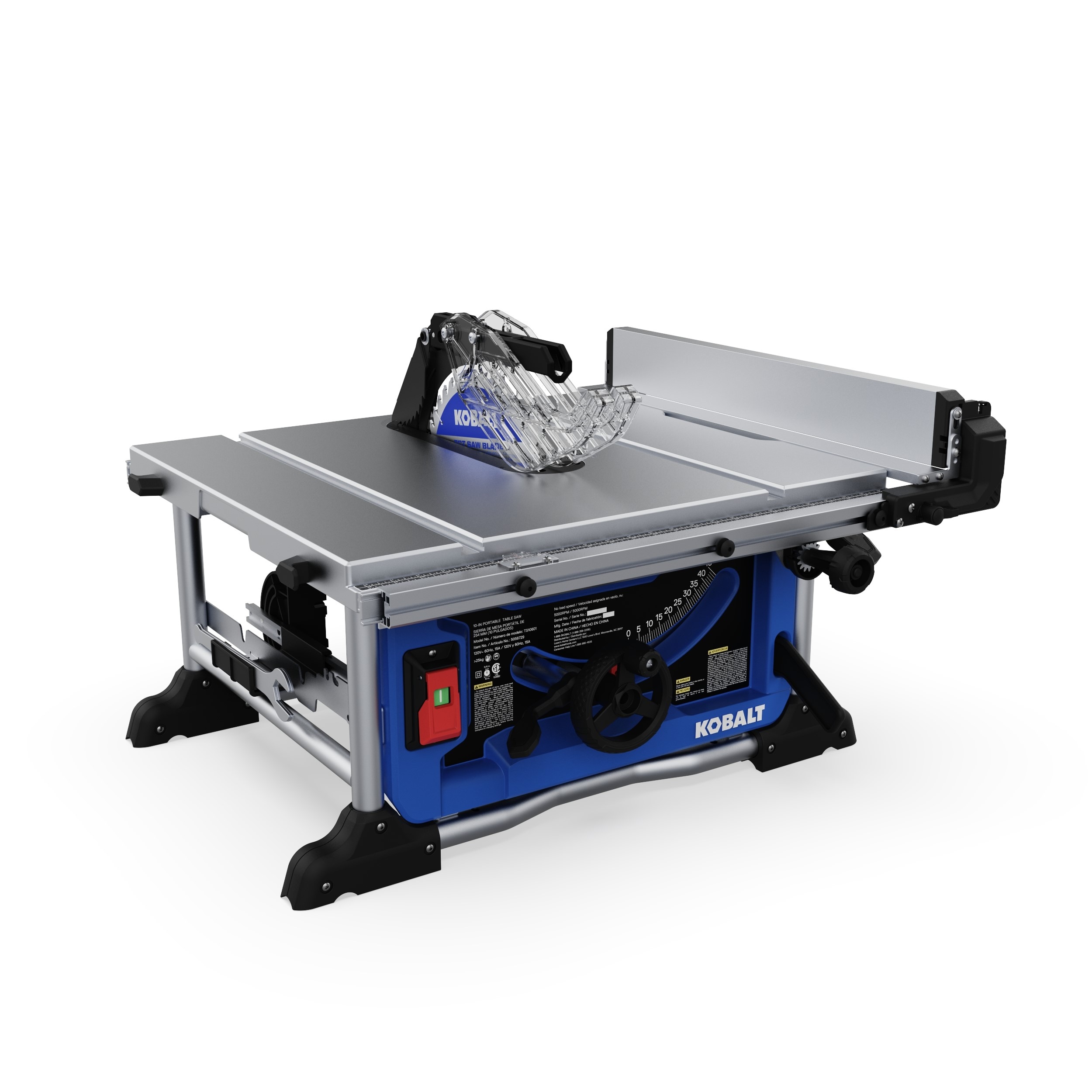 10-in 15-Amp Portable Benchtop Table Saw | - Kobalt TS10602