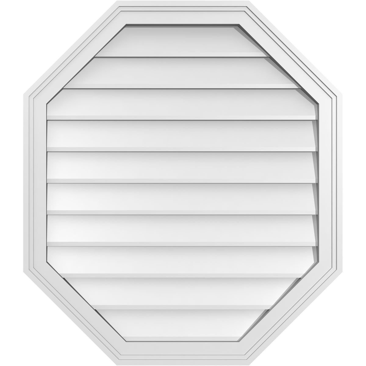 Ekena Millwork GVPOV28X3202SN 28-Inches x 32-Inches Off-white Octagon PVC Gable Louver Vent