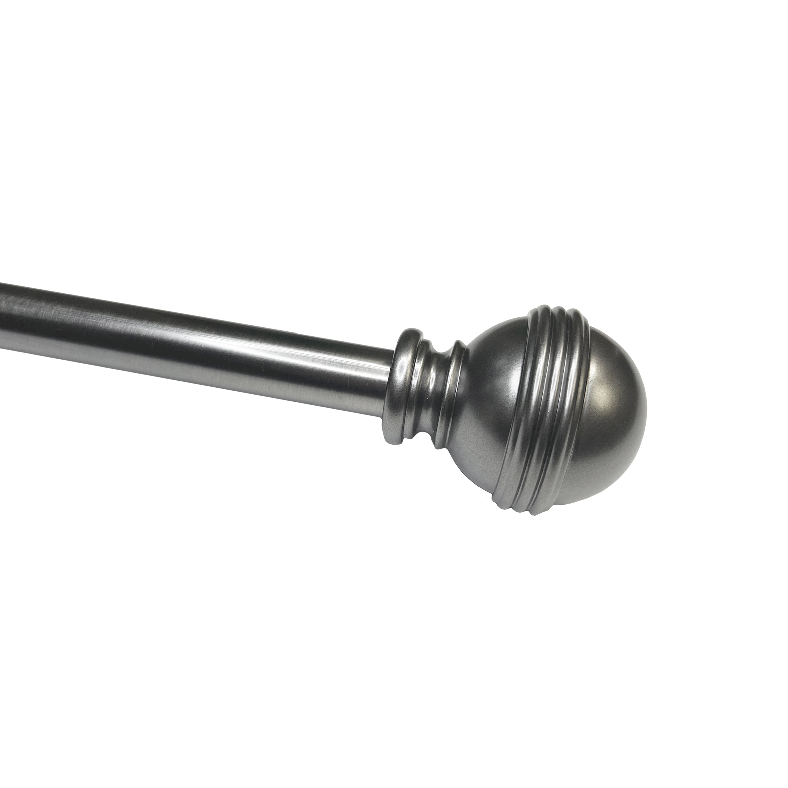 Versailles Adjustable Slate Steel Curtain Rod with Finial 36"-72"