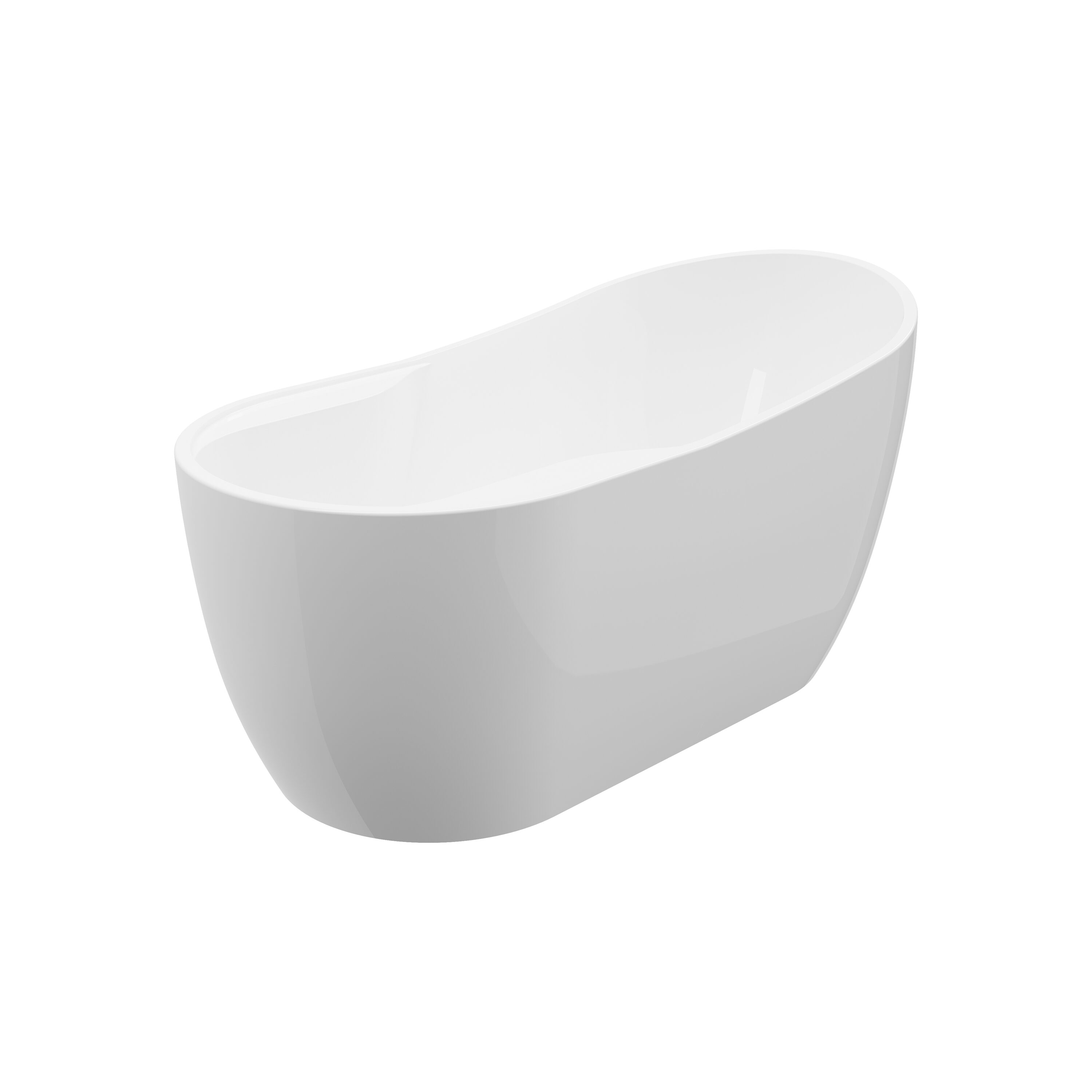 A&E Bath and Shower MIAMI-59 Contemporary-Modern 29-in x 59-in High Gloss Acrylic Oval Freestanding Soaking bathtub with Drain ( Reversible Drain )