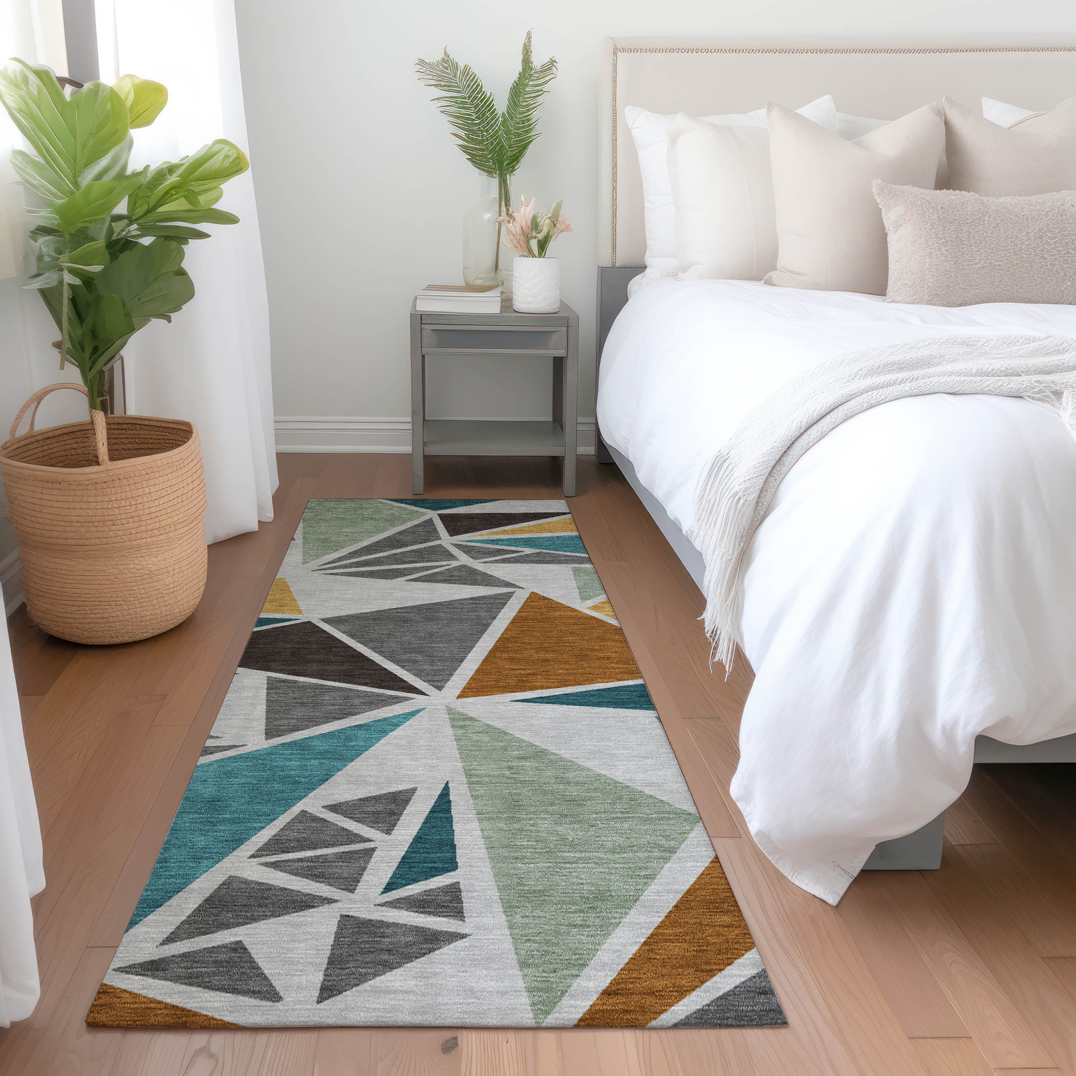Addison Rugs ACN1039GY2X8 Chantille ACN1039GY 2 x 7 (ft) Polyester Gray Rectangular Indoor/Outdoor Geometric Machine washable Runner rug