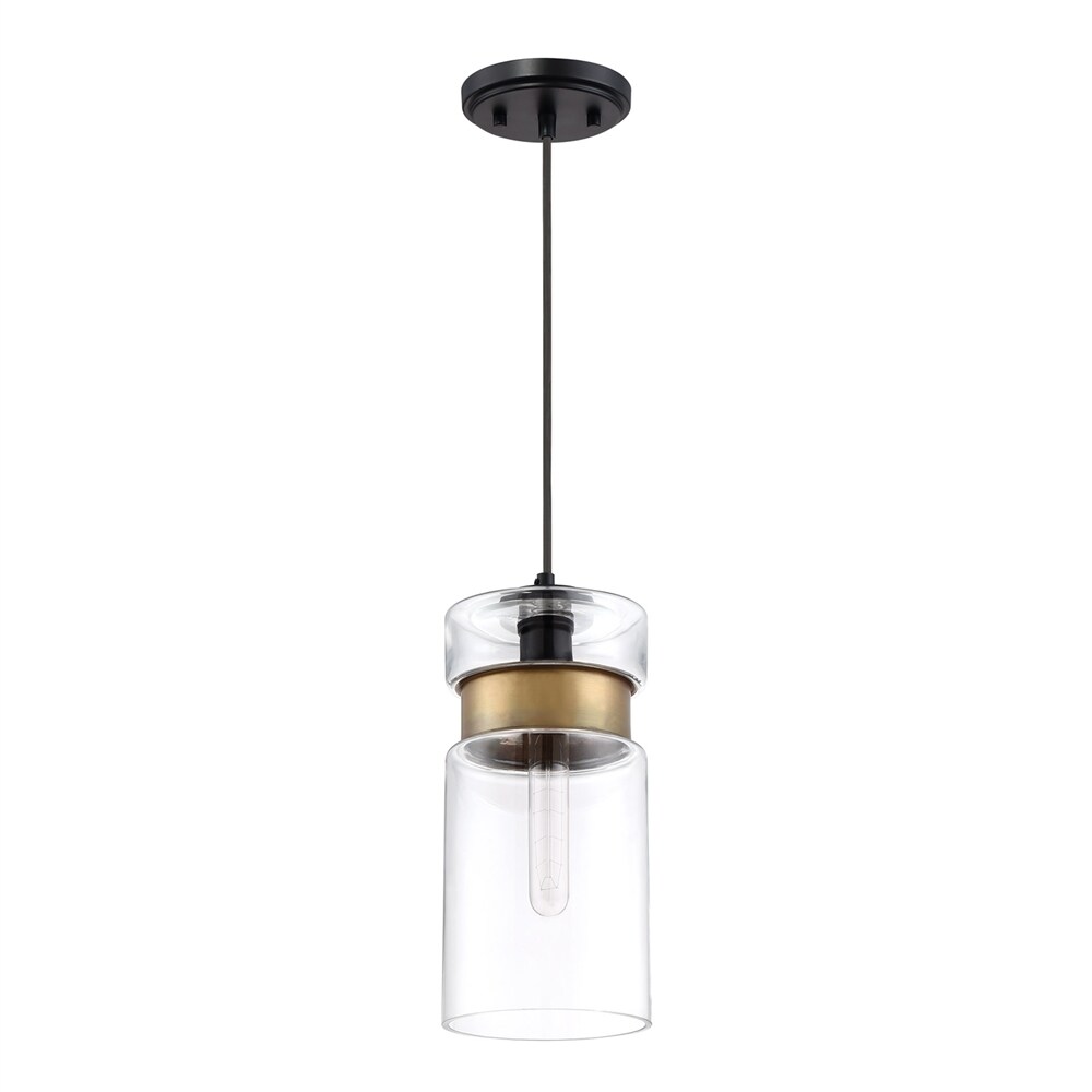 Quoizel Mystic Black Modern/Contemporary Clear Glass Cylinder Mini ...