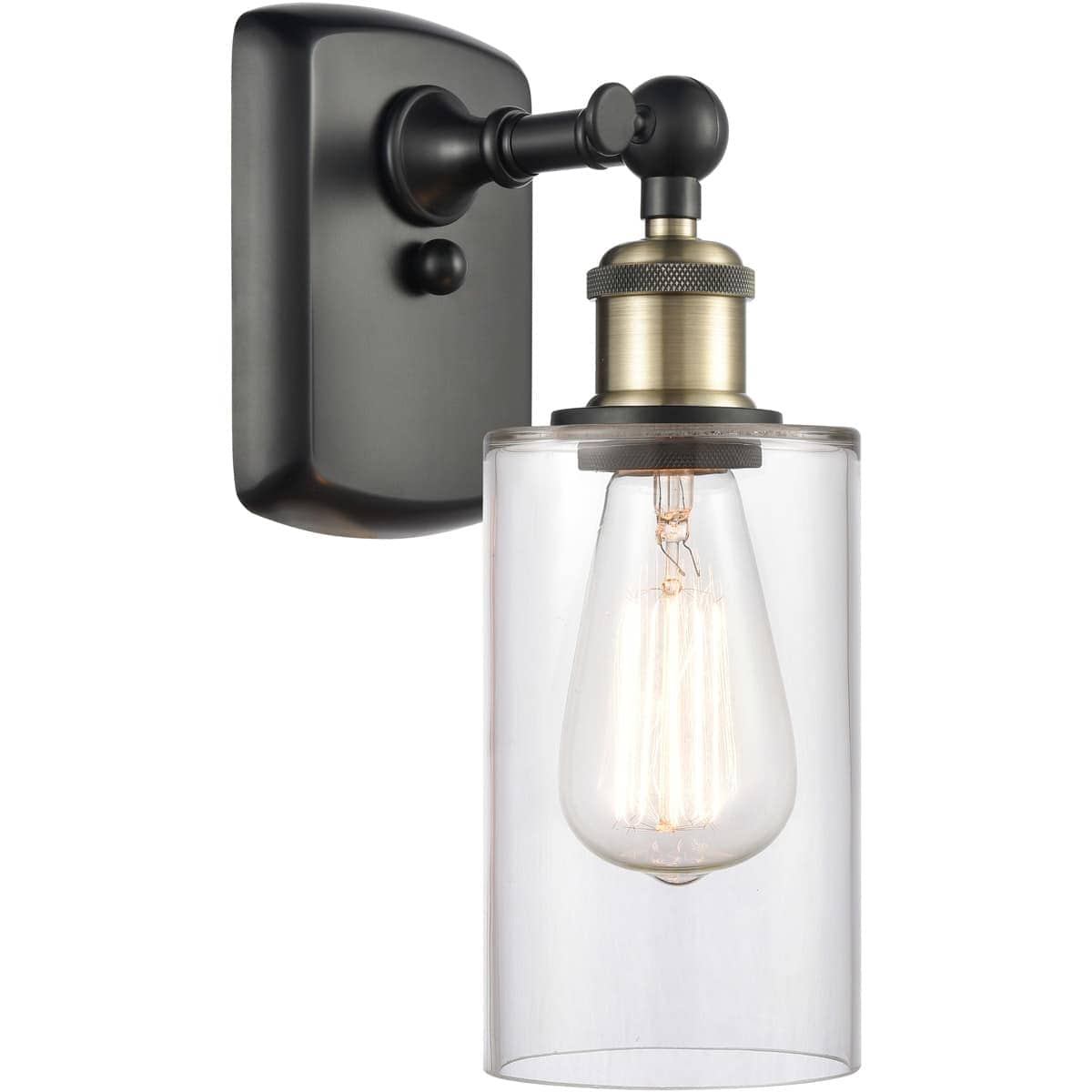 Innovations Lighting Clymer 3.88-in W 1 -Light Antique Black Wall Sconce