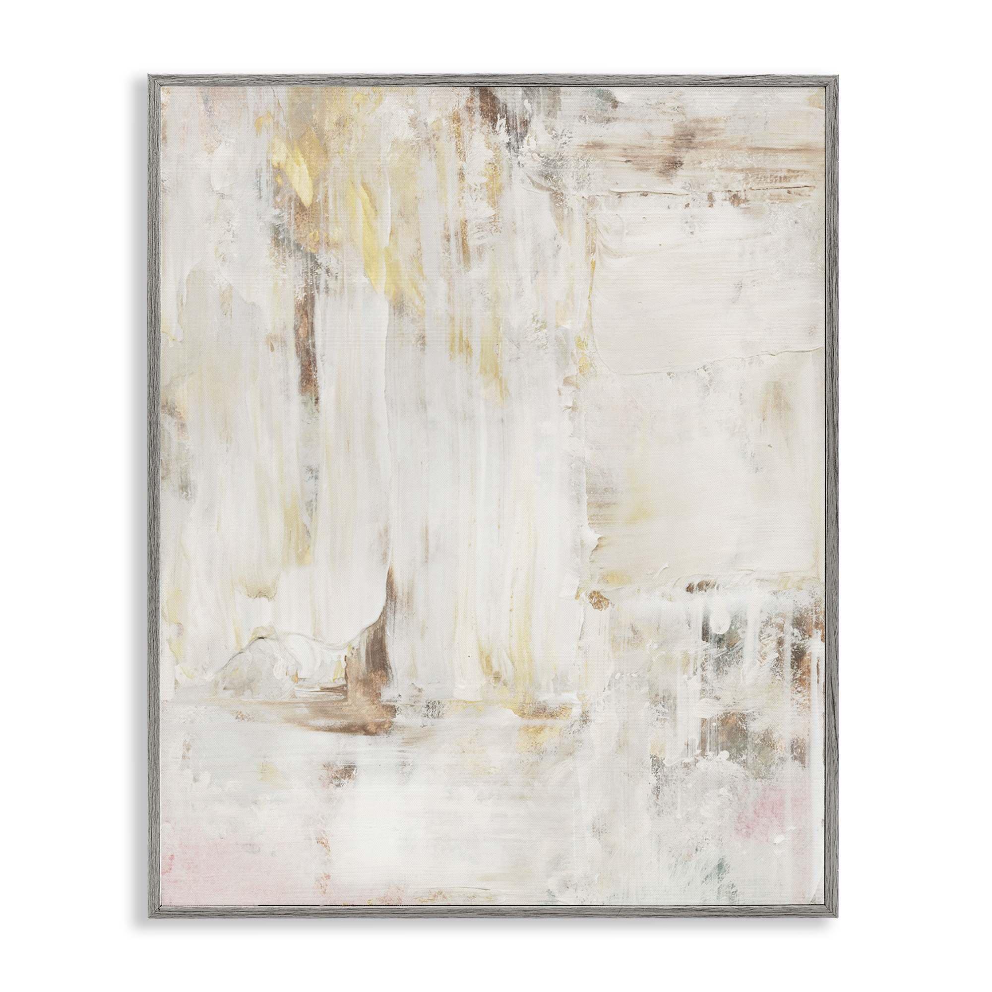 Stupell Industries BS-348-GFF-24X30 Natural Muted Abstract Gray Framed Giclee Art By Victoria Barnes 24 x 30