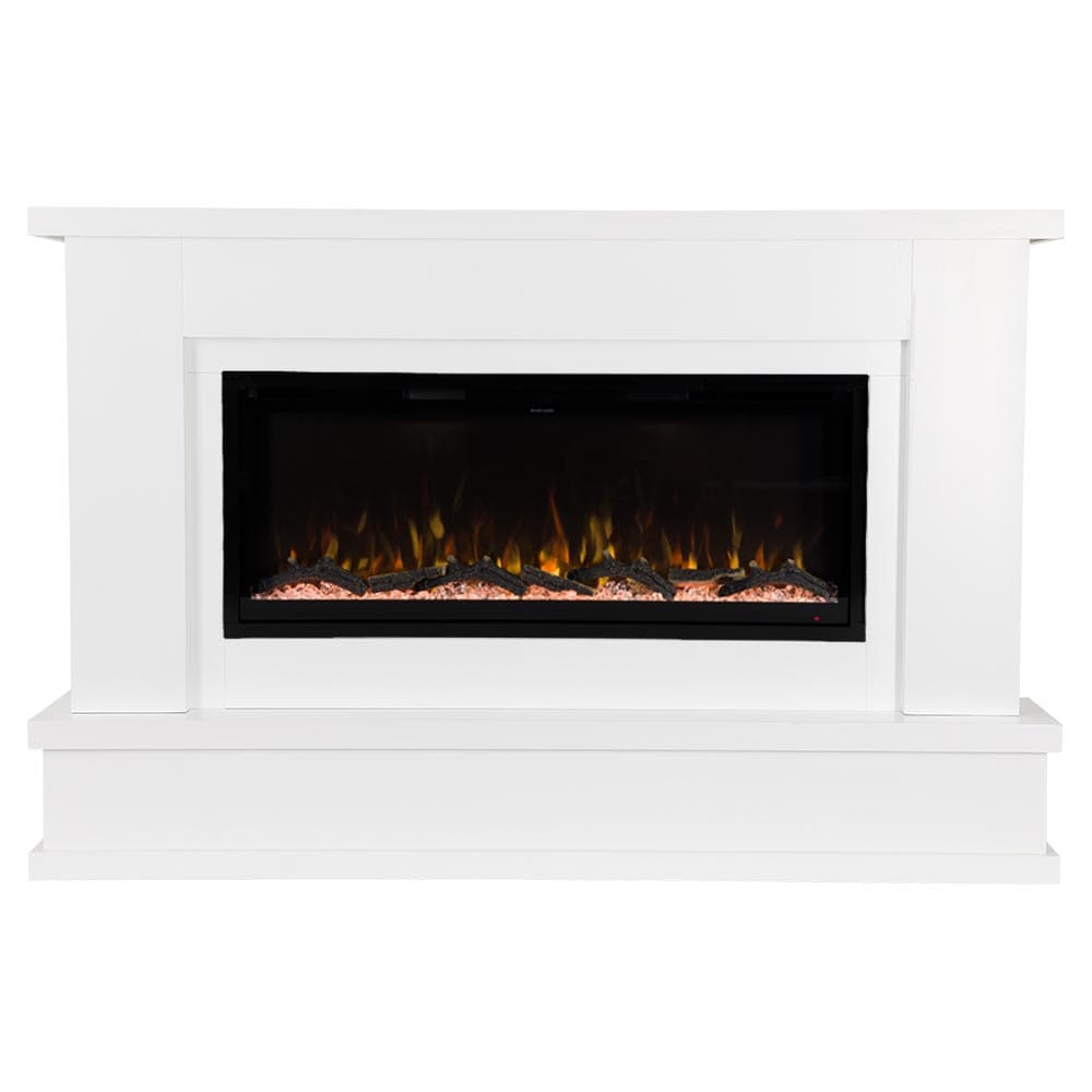 Modern Ember PATTON-42-WHT 64 W Patton White Free standing Fan-forced Flat wall Electric Fireplace with Remote Control Included